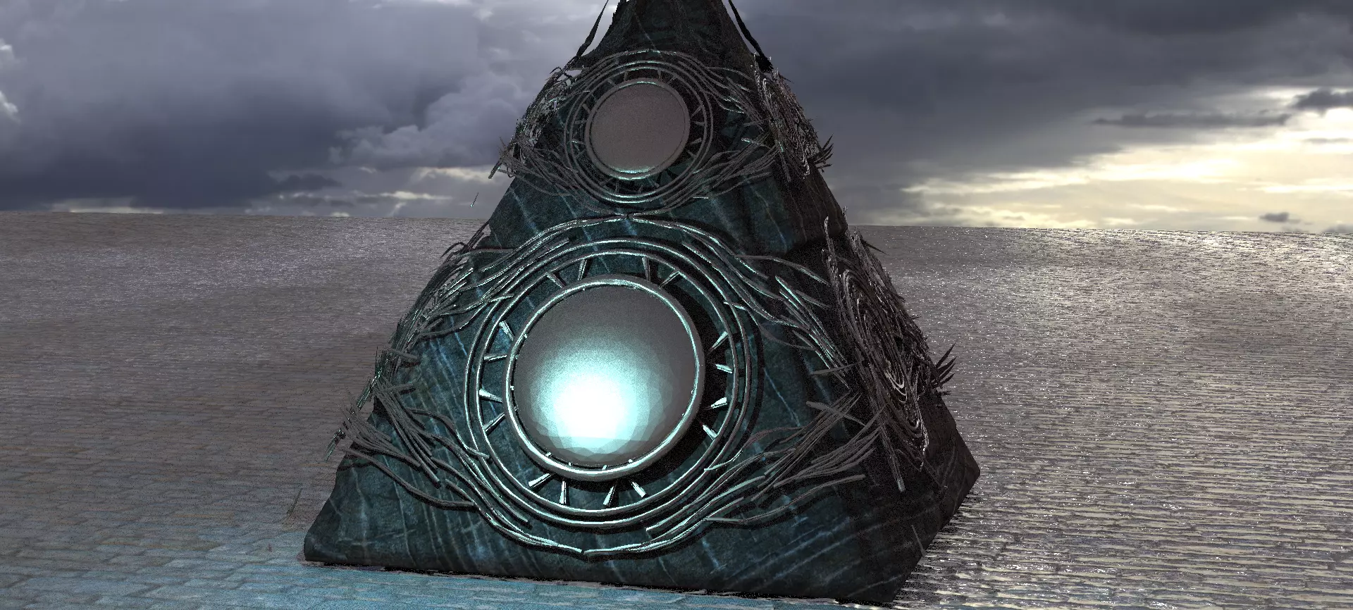 Sun God Pyramid details 3D model_0