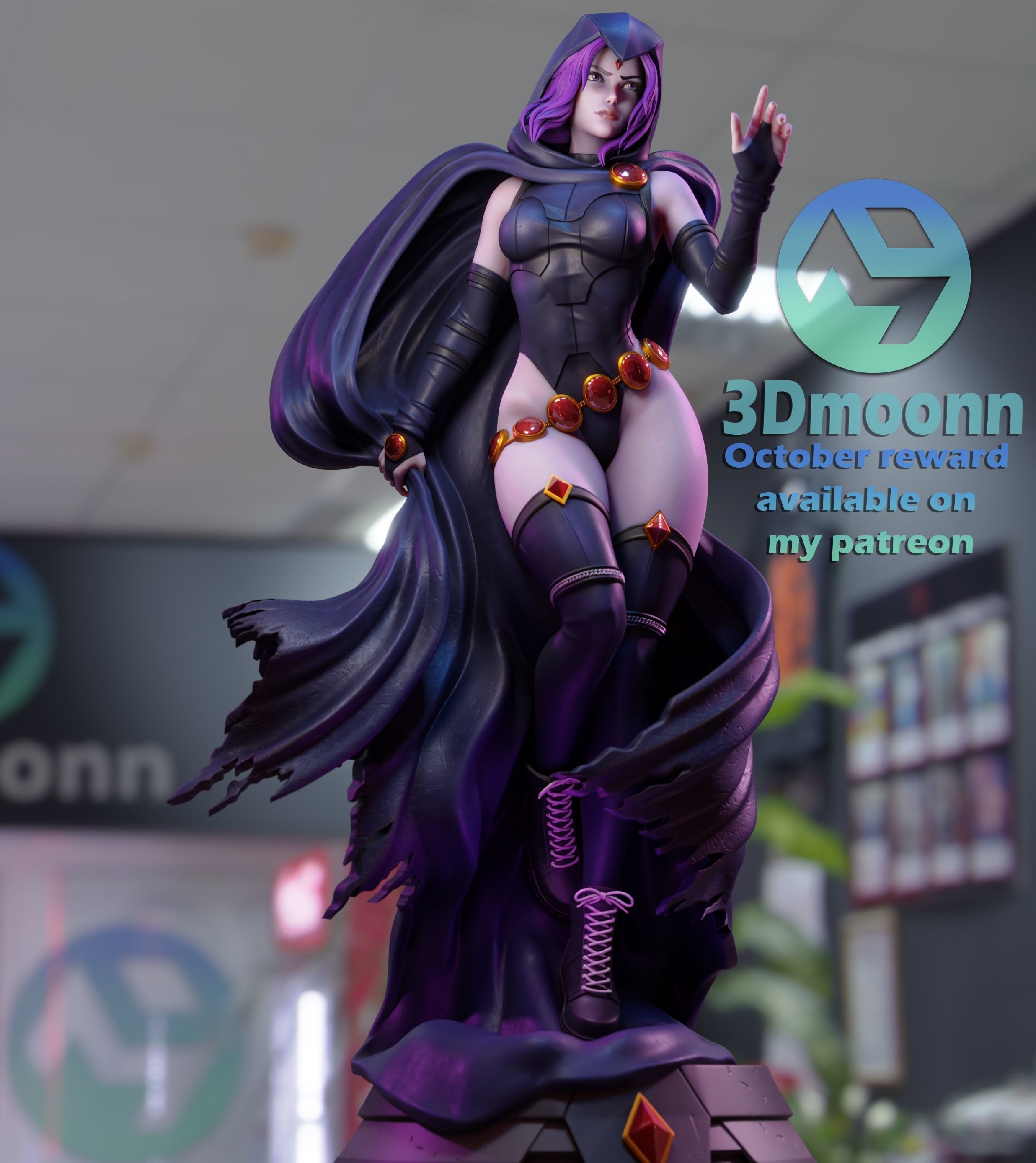 Raven - DC Comics - stl 3D print model_1