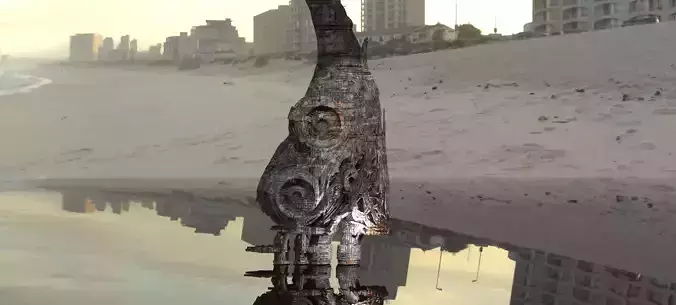 Sci fi alien webbed exhaust reactor shard