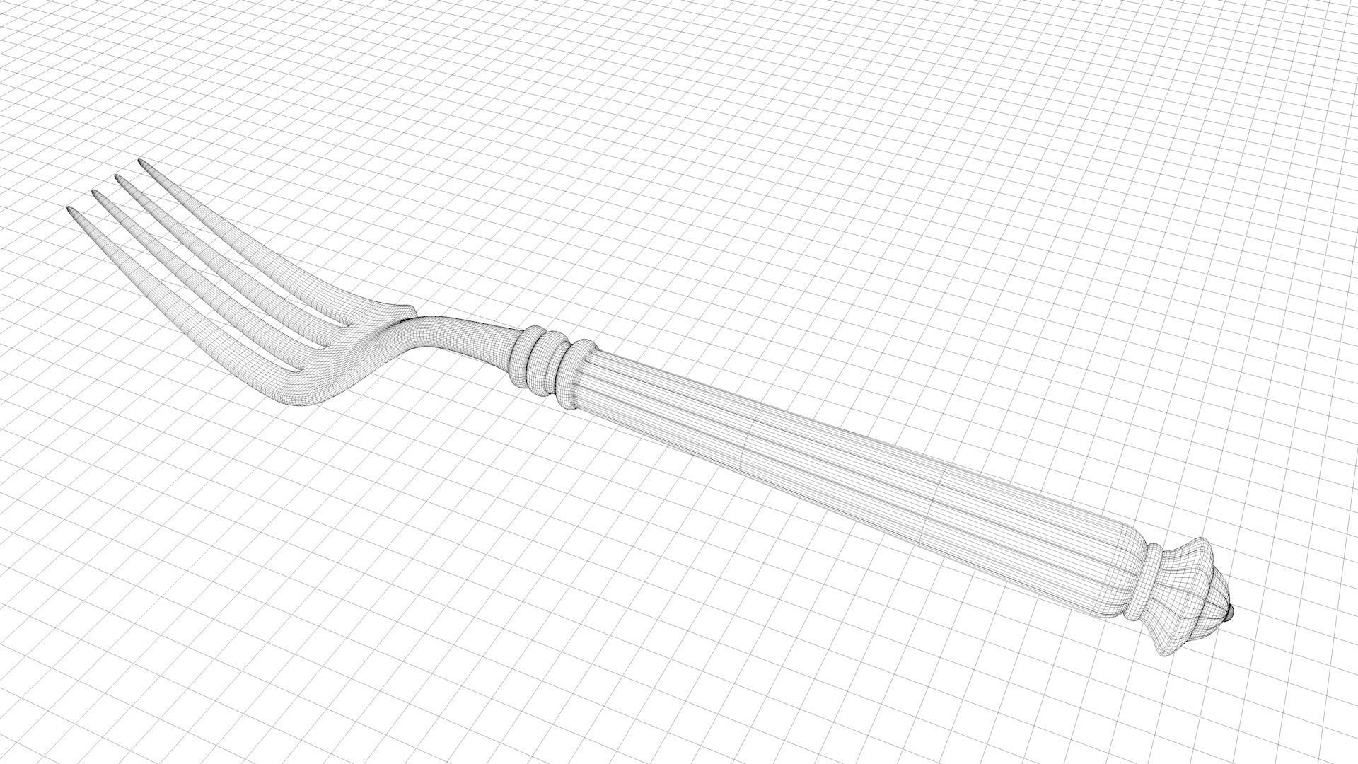 Tableware Fork 3D model_5