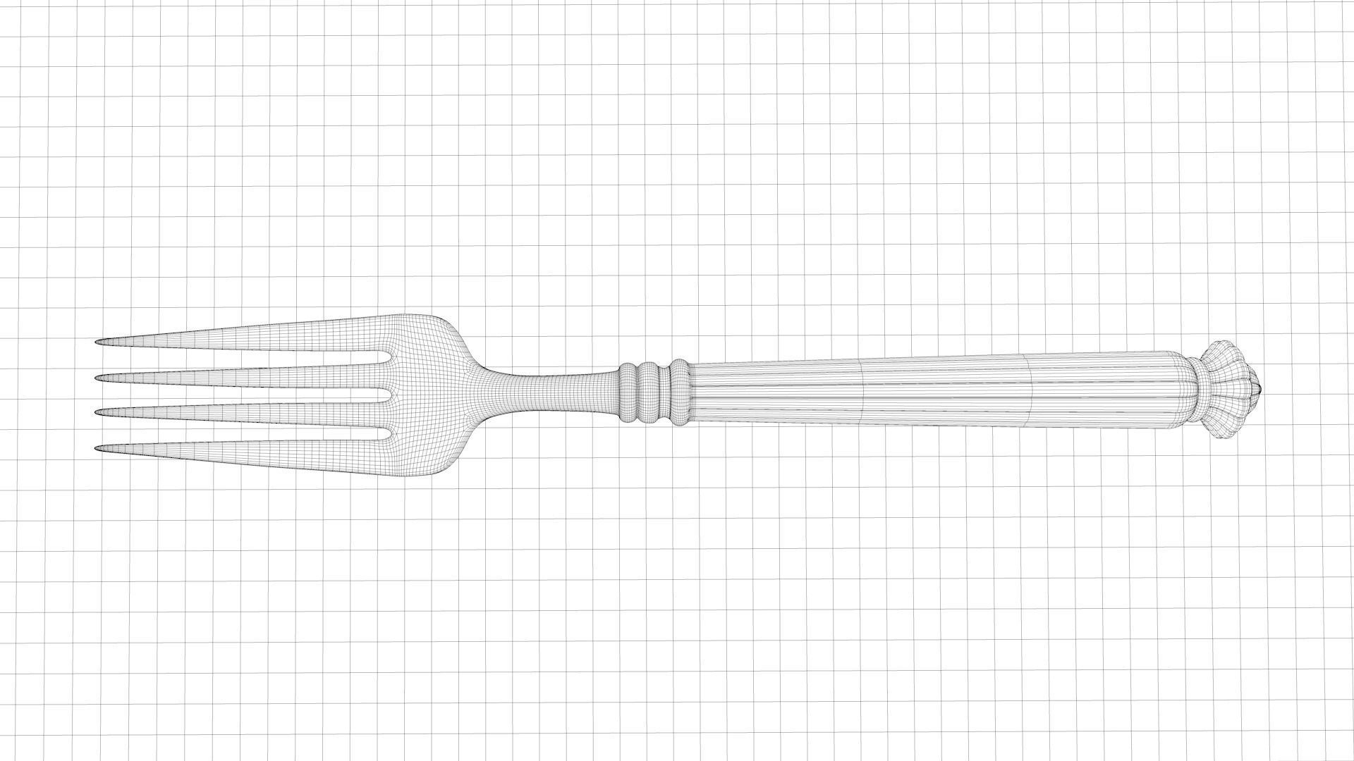 Tableware Fork 3D model_4