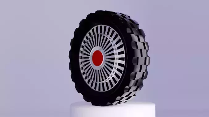 Wheels 3D Model Set - Blender Cycles Render Low-poly 3D model