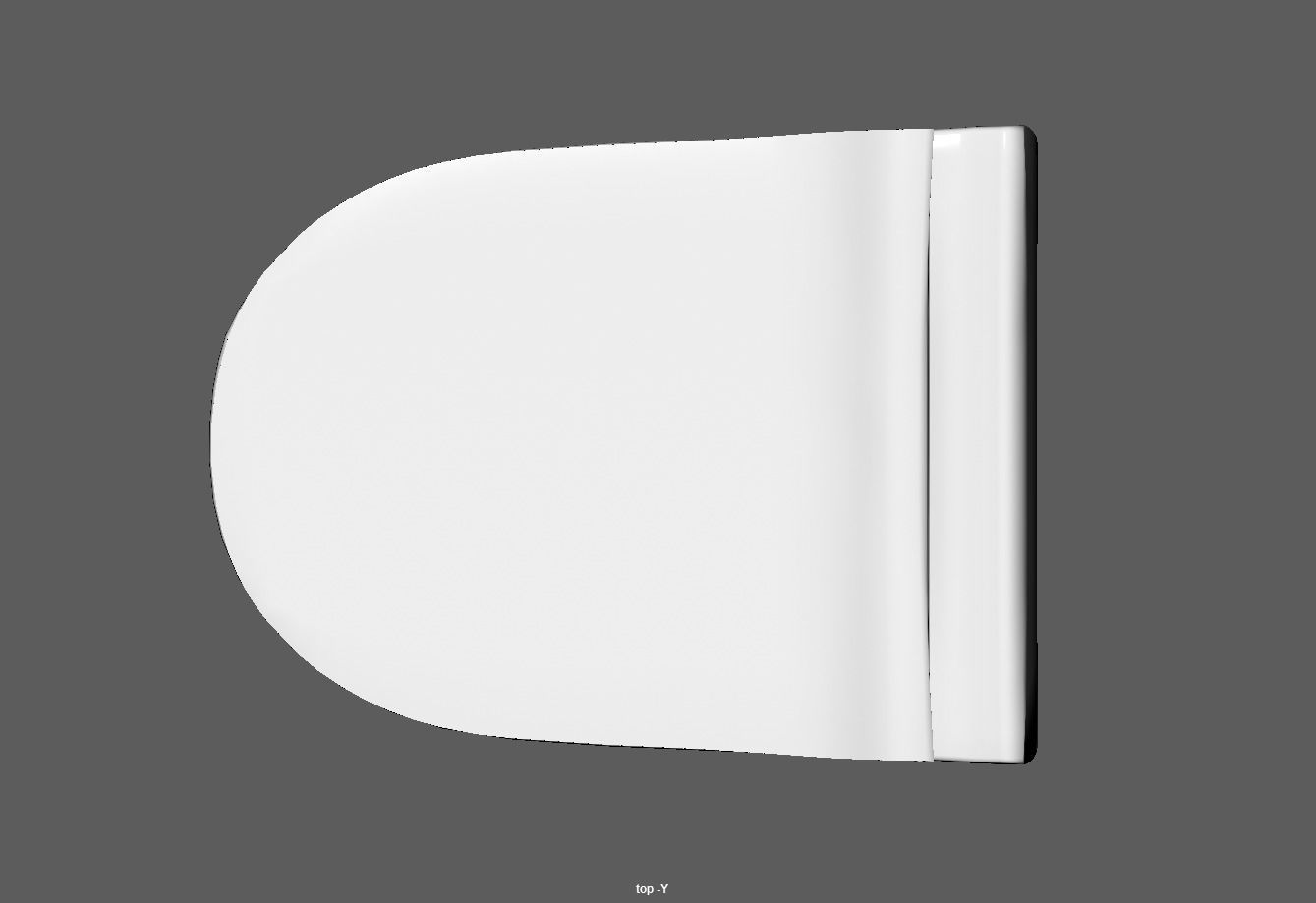 Ceramic wall hung standard toilet seat Low-poly 3D model_8