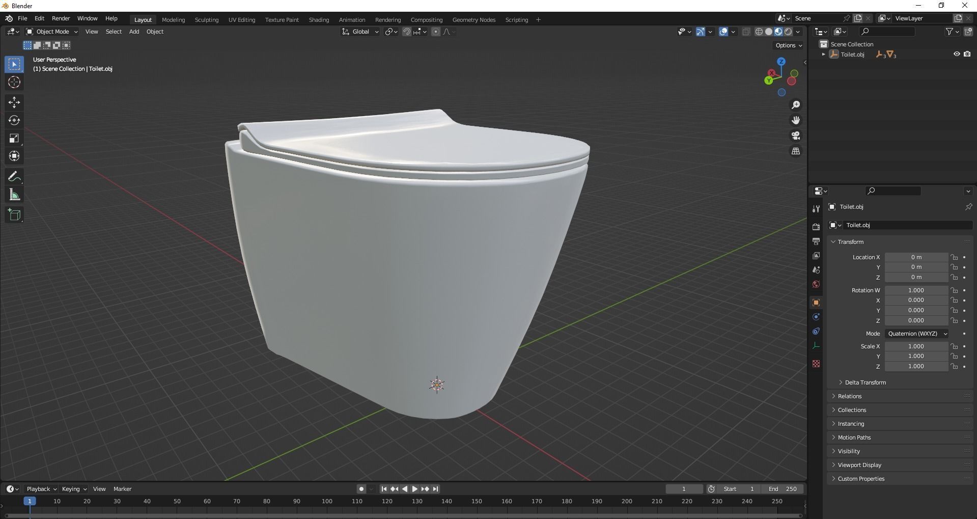 Ceramic wall hung standard toilet seat Low-poly 3D model_18