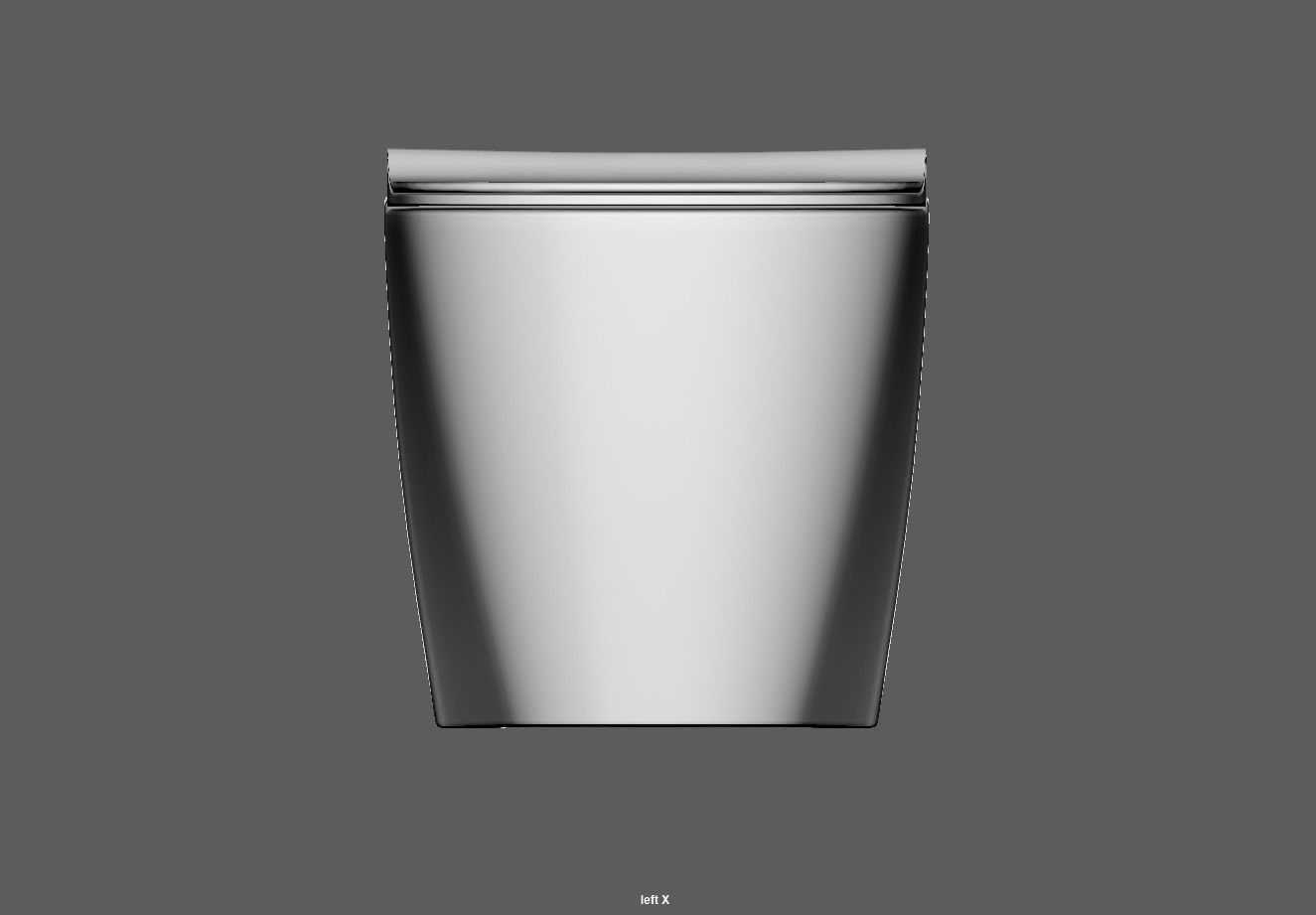 Ceramic wall hung standard toilet seat Low-poly 3D model_14