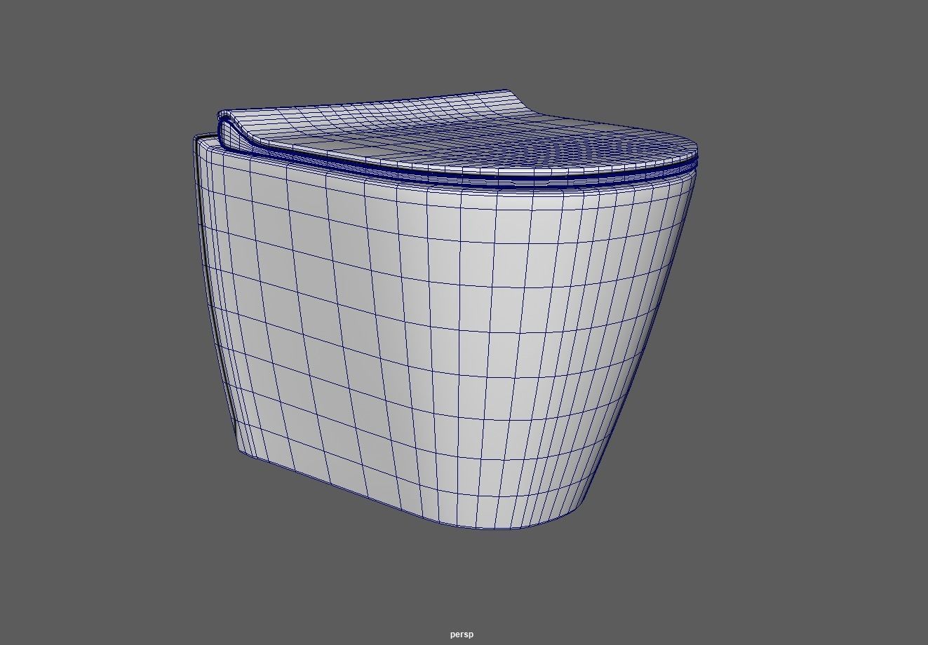 Ceramic wall hung standard toilet seat Low-poly 3D model_6