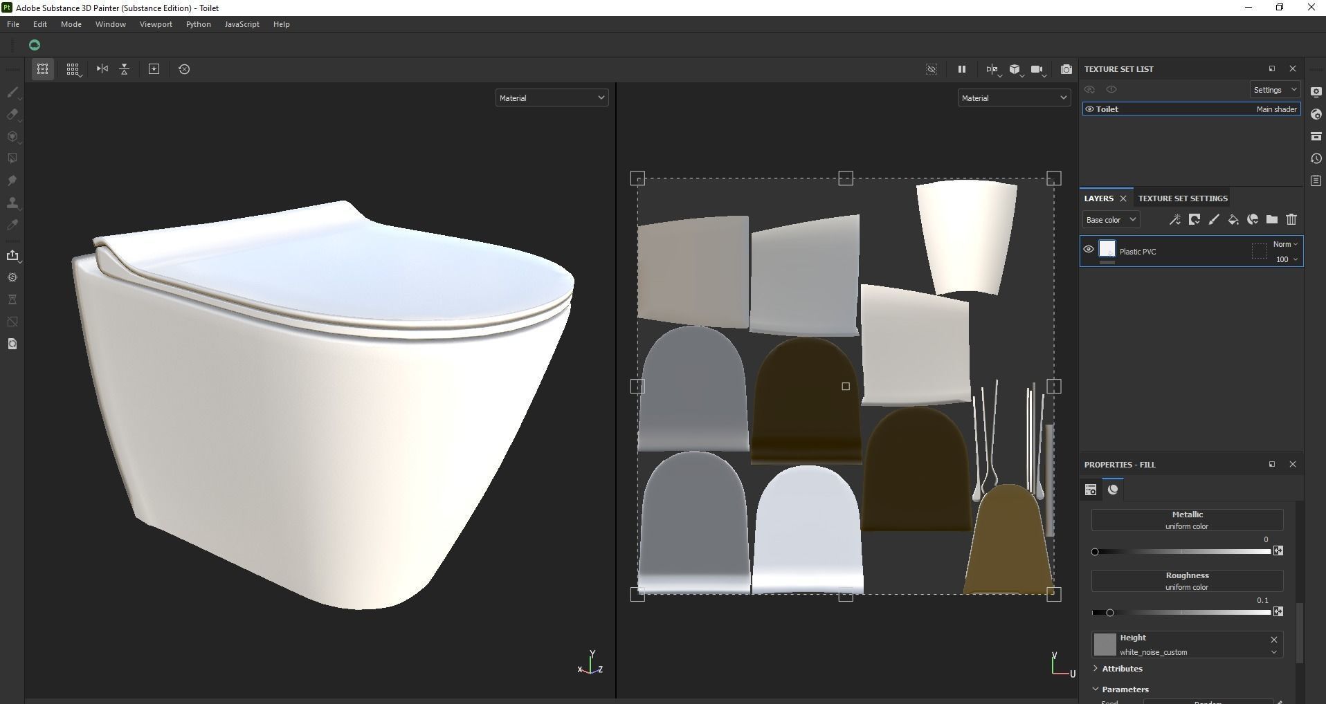 Ceramic wall hung standard toilet seat Low-poly 3D model_25