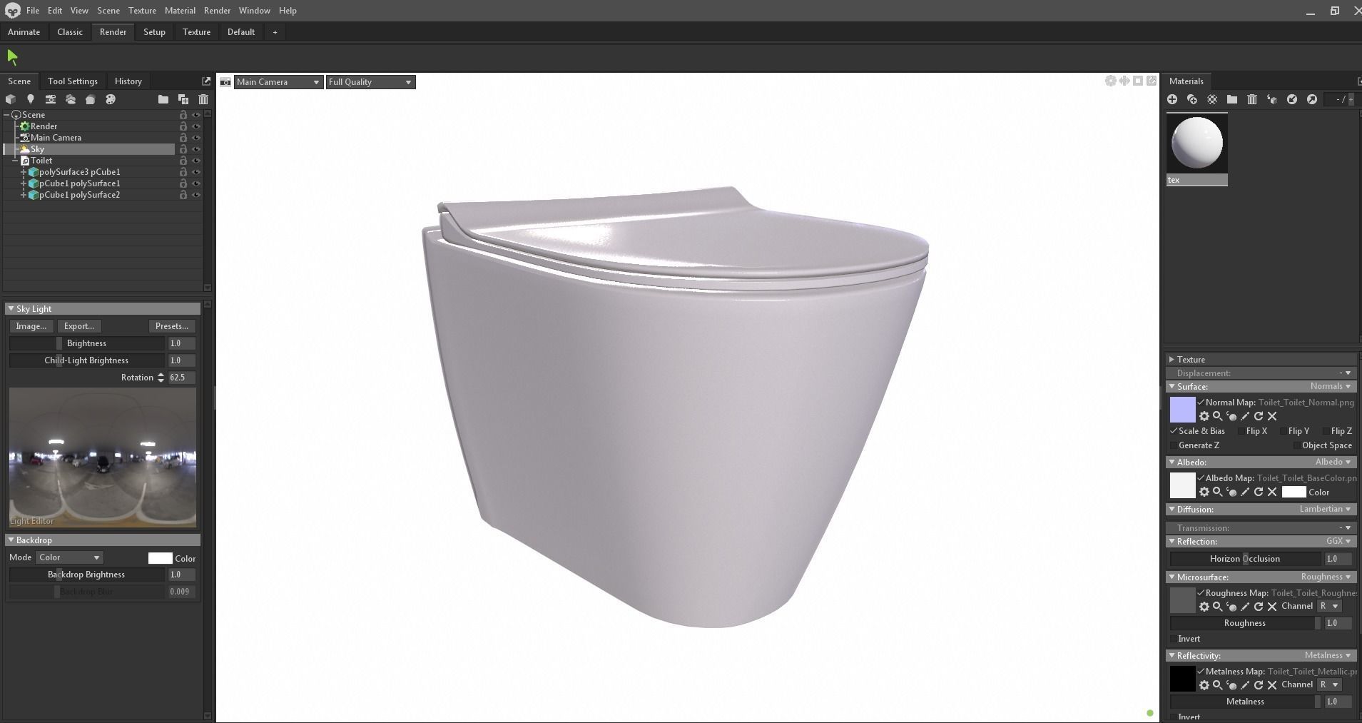 Ceramic wall hung standard toilet seat Low-poly 3D model_17