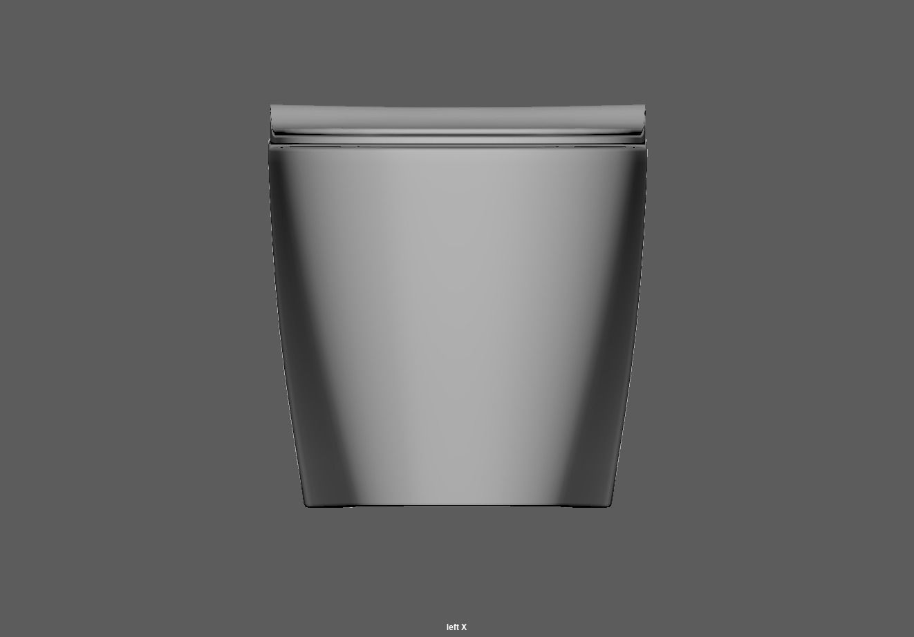 Ceramic wall hung standard toilet seat Low-poly 3D model_16