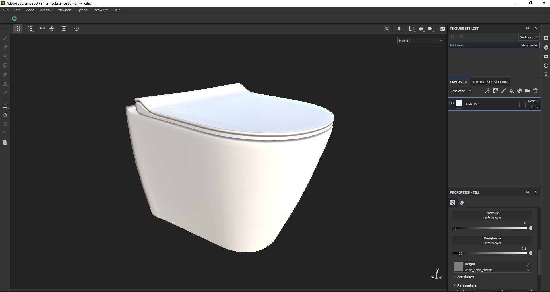 Ceramic wall hung standard toilet seat Low-poly 3D model_19