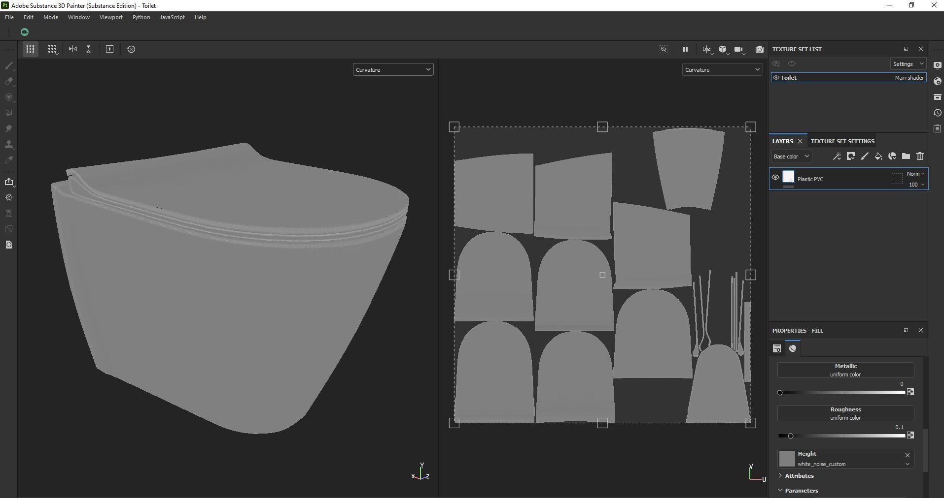 Ceramic wall hung standard toilet seat Low-poly 3D model_22