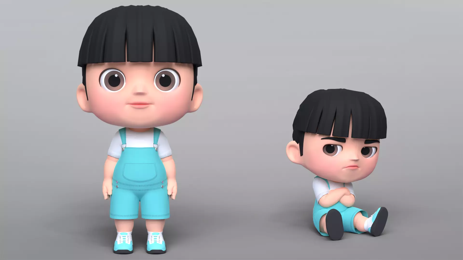 Jack Cartoon Baby Character Low-poly 3D model