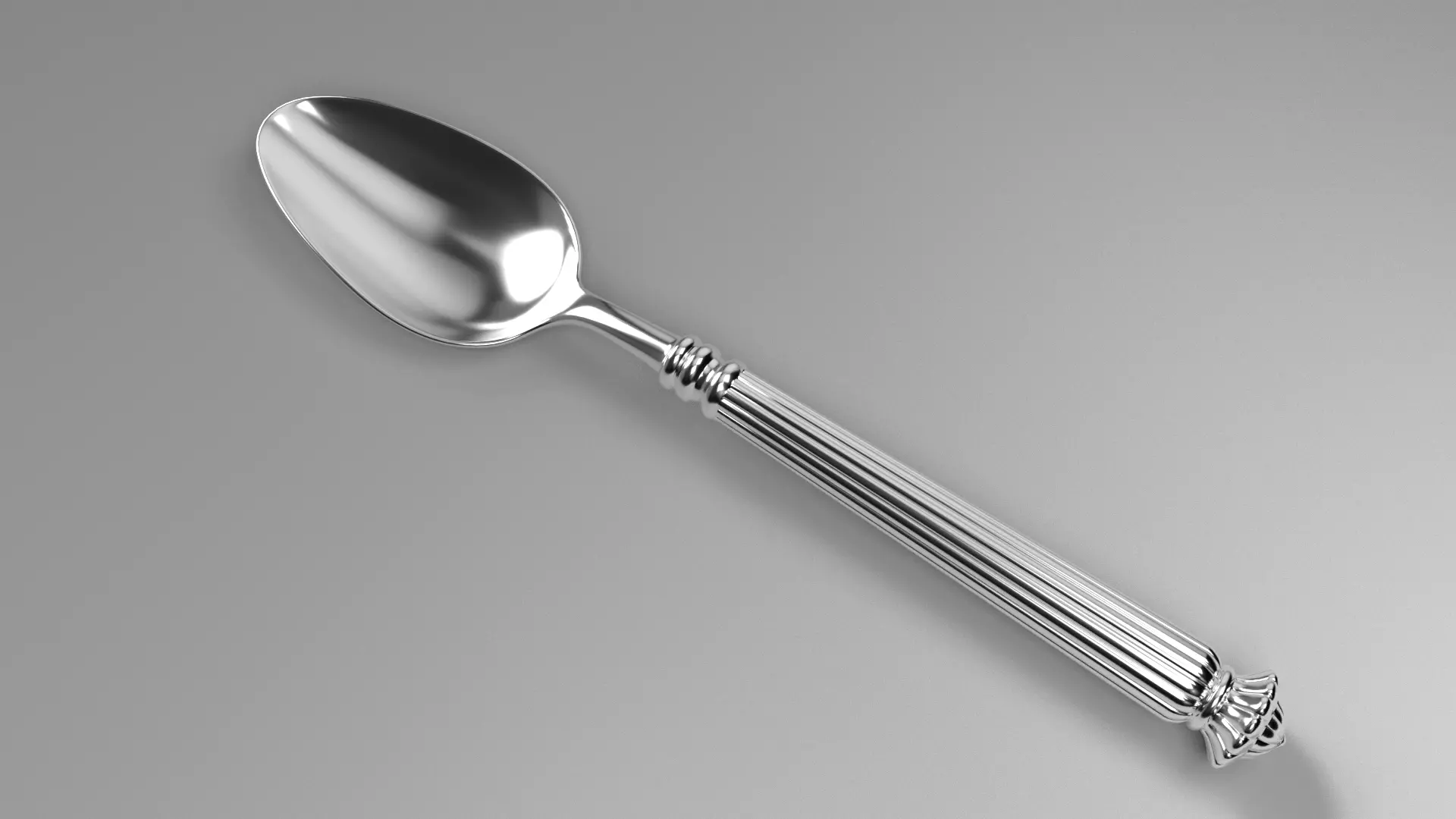Tableware spoon 3D model_0