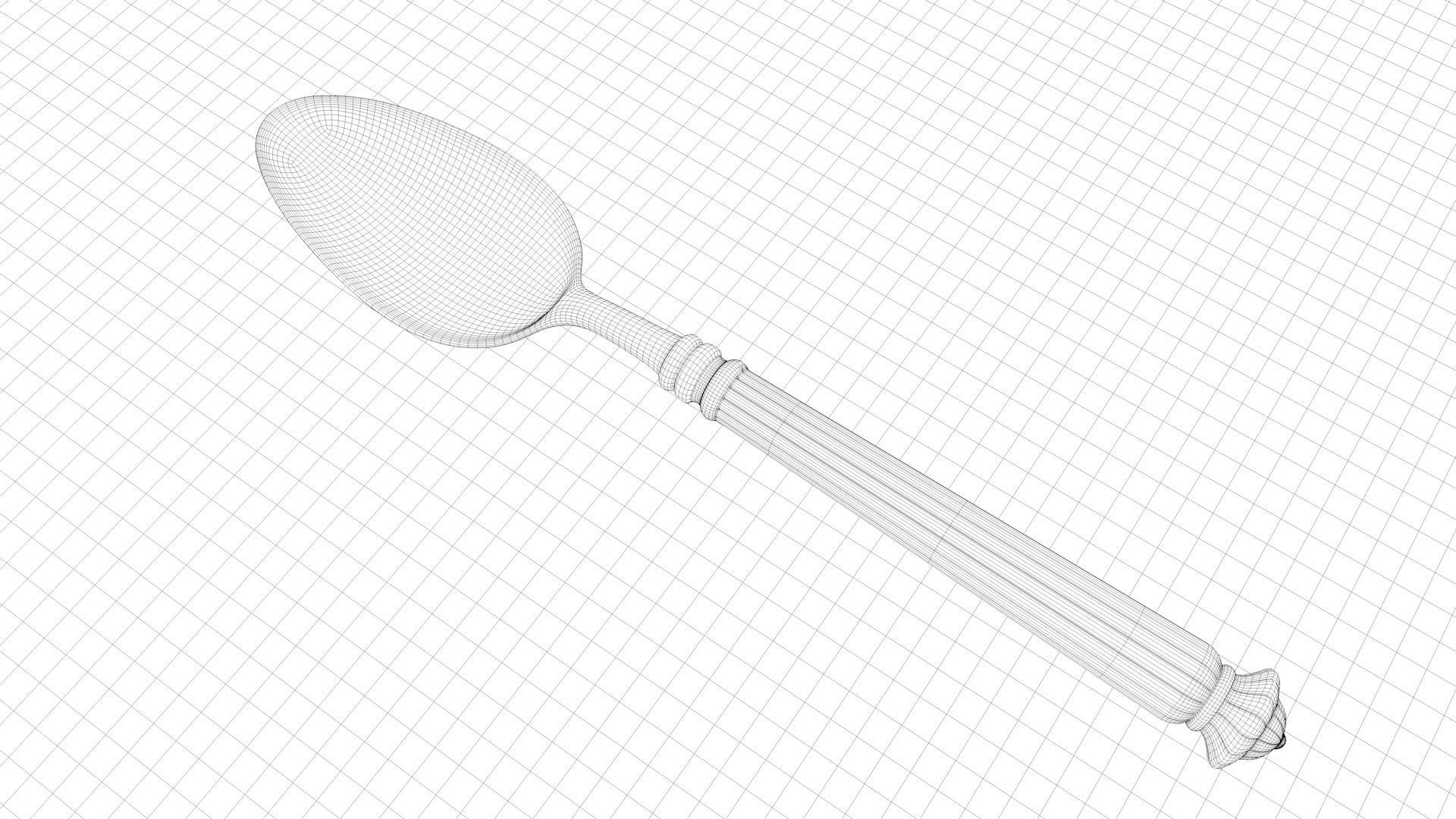 Tableware spoon 3D model_4