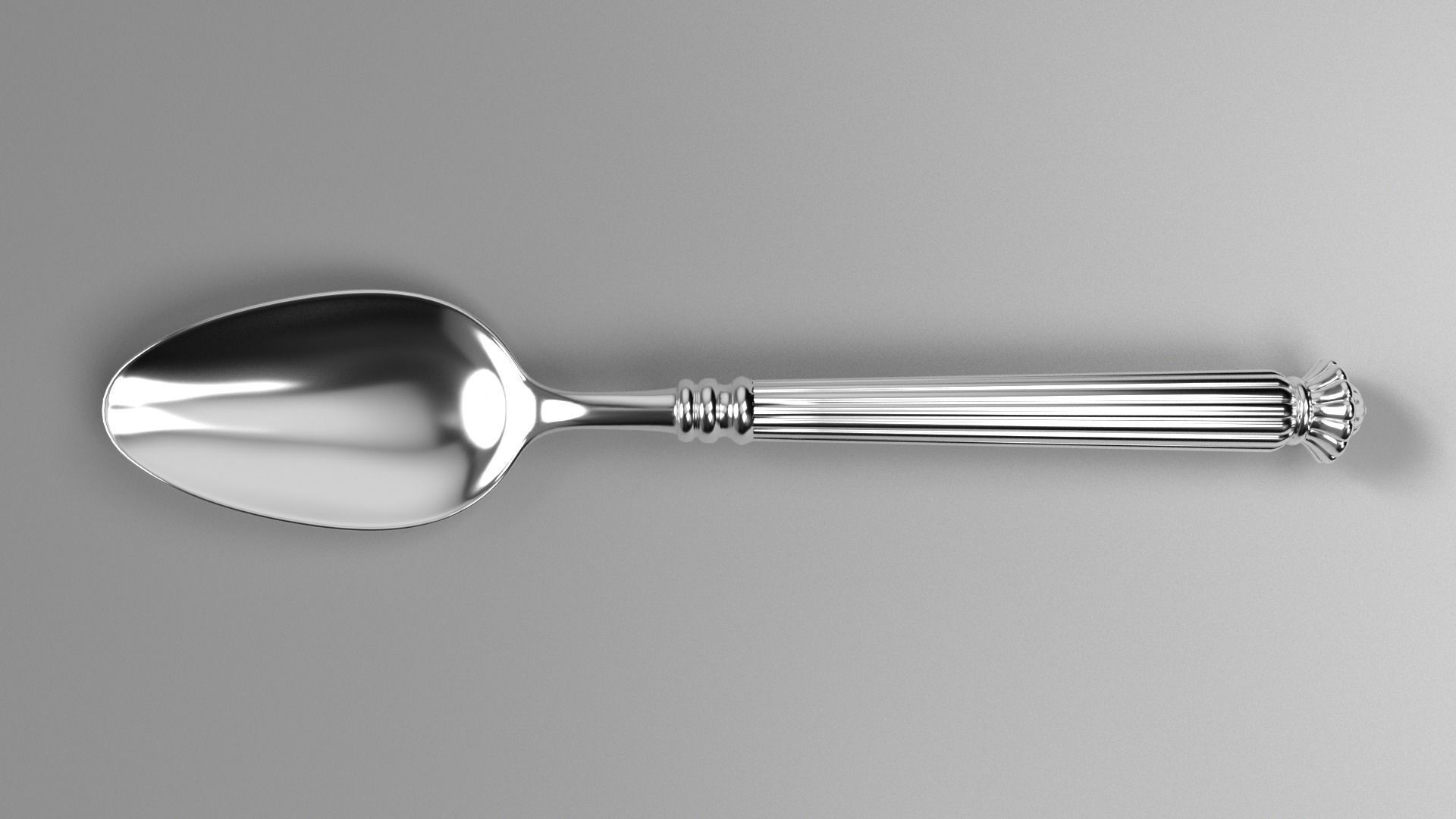 Tableware spoon 3D model_2