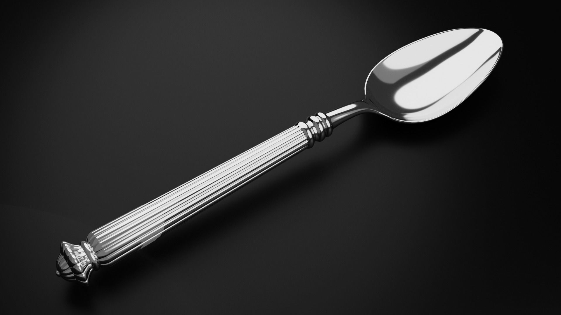 Tableware spoon 3D model_8