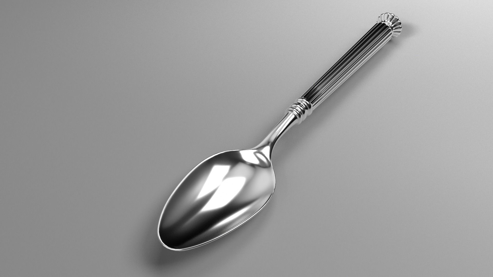 Tableware spoon 3D model_1