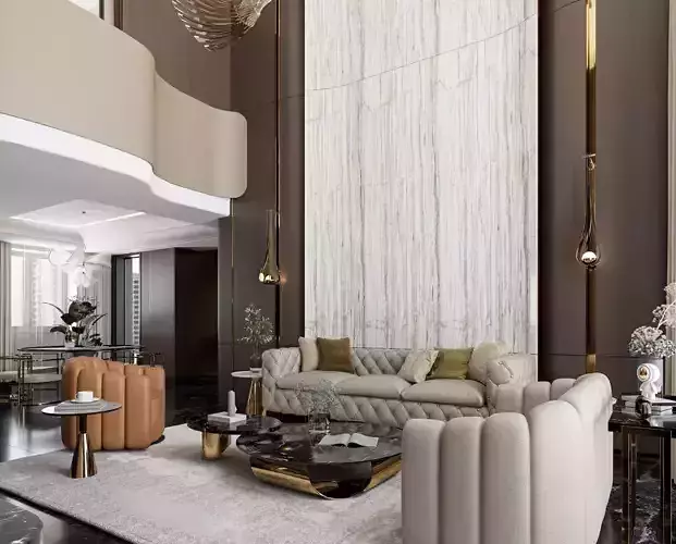 Luxury Apartment level one interior design 