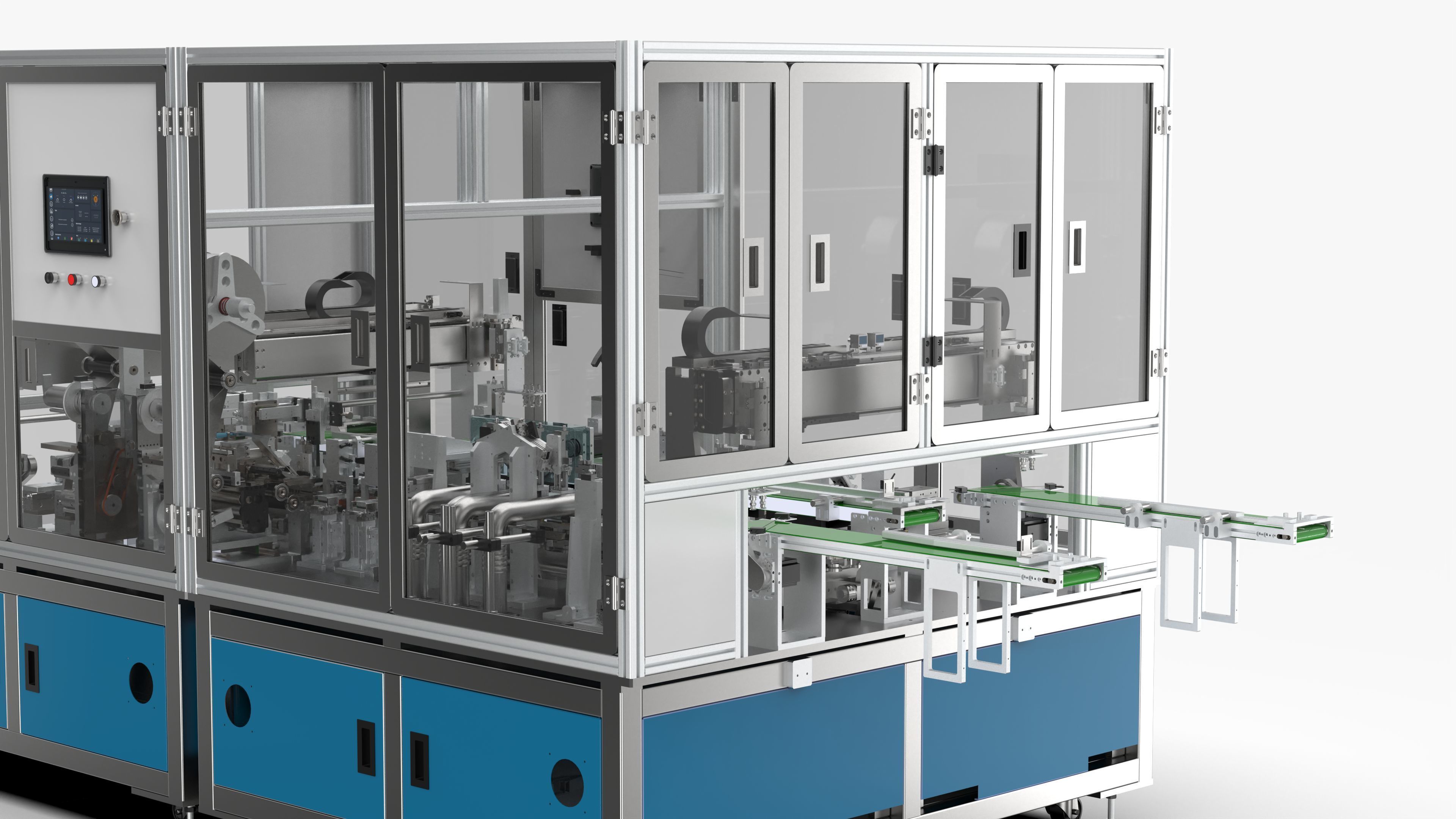 Automatic Mobile Phone Battery Adhesive Bending Production Line 3D model_9