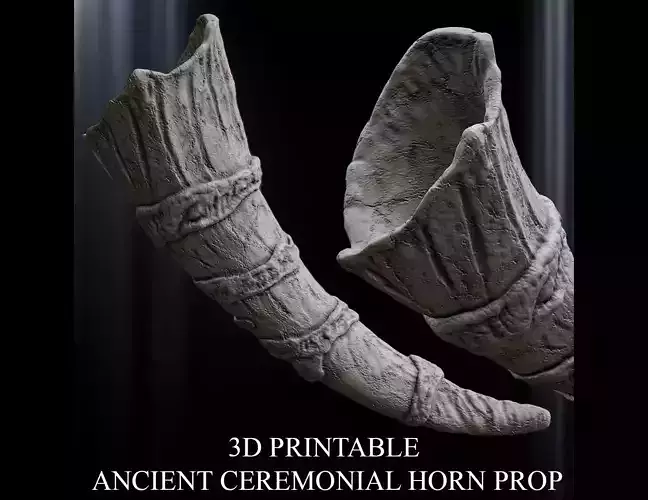3D PRINTABLE ANCIENT CEREMONIAL HORN PROP