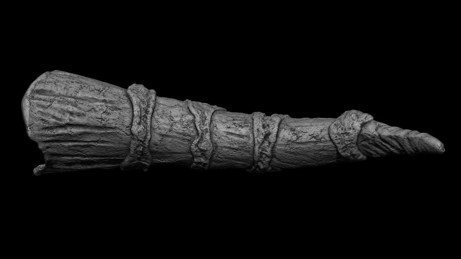 3D PRINTABLE ANCIENT CEREMONIAL HORN PROP 3D print model_6