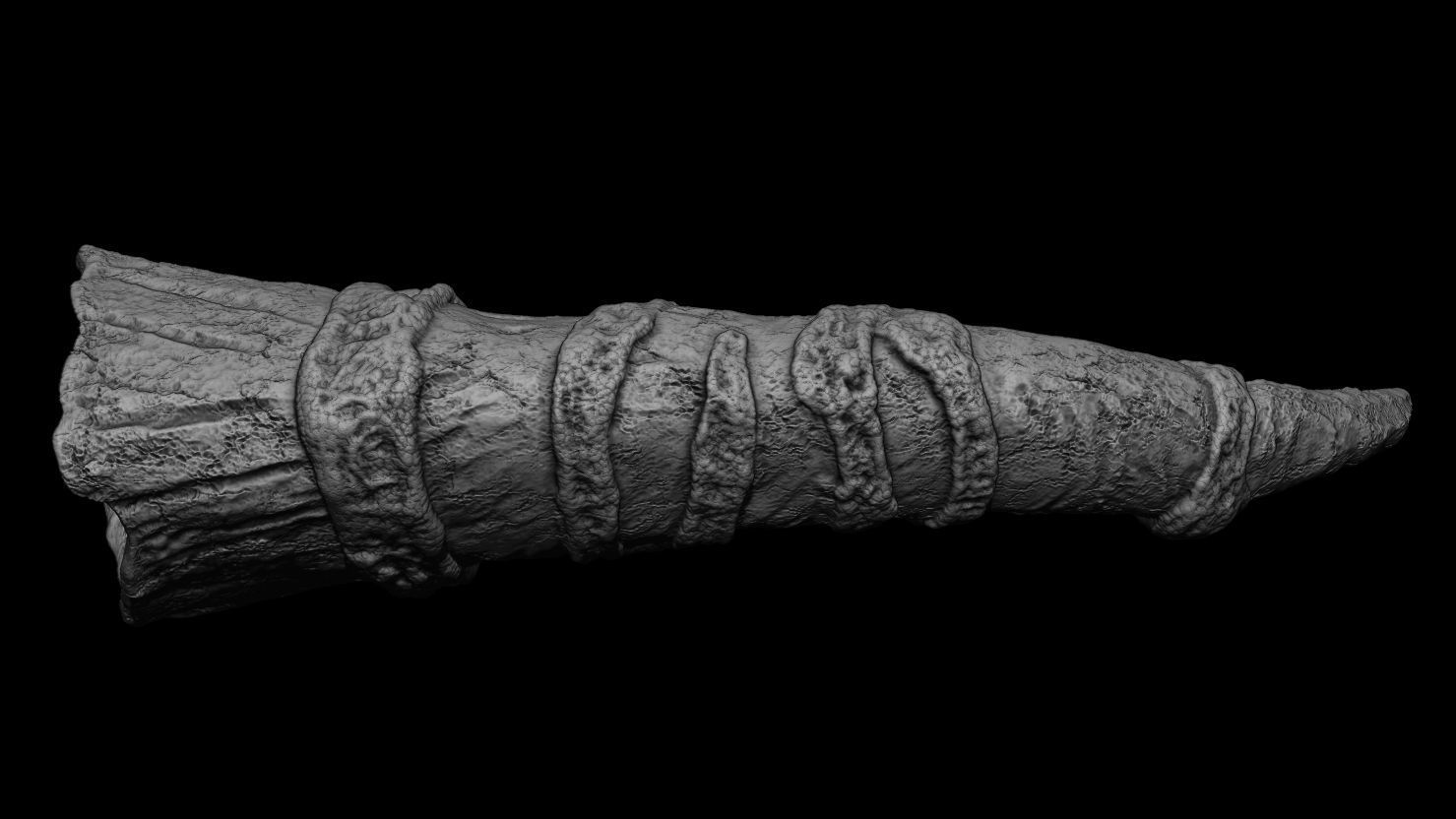 3D PRINTABLE ANCIENT CEREMONIAL HORN PROP 3D print model_7