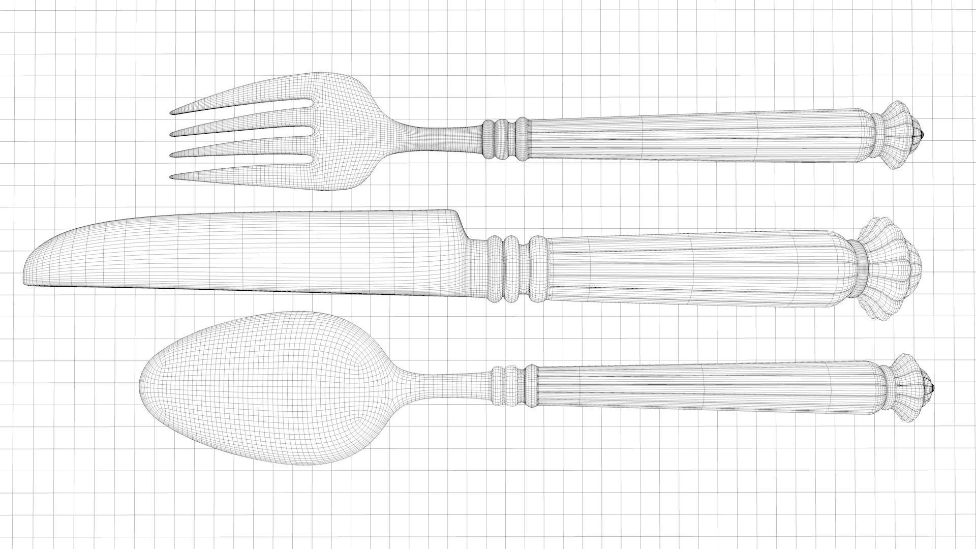 Spoon fork knife 3D model_5