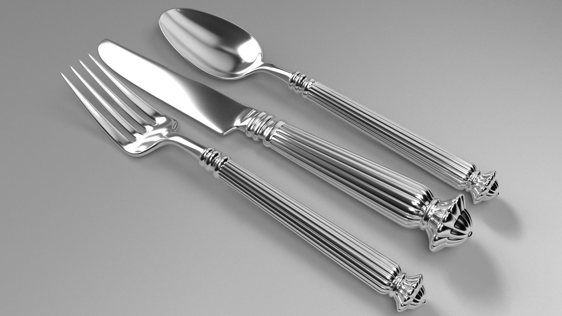 Spoon fork knife 3D model_1