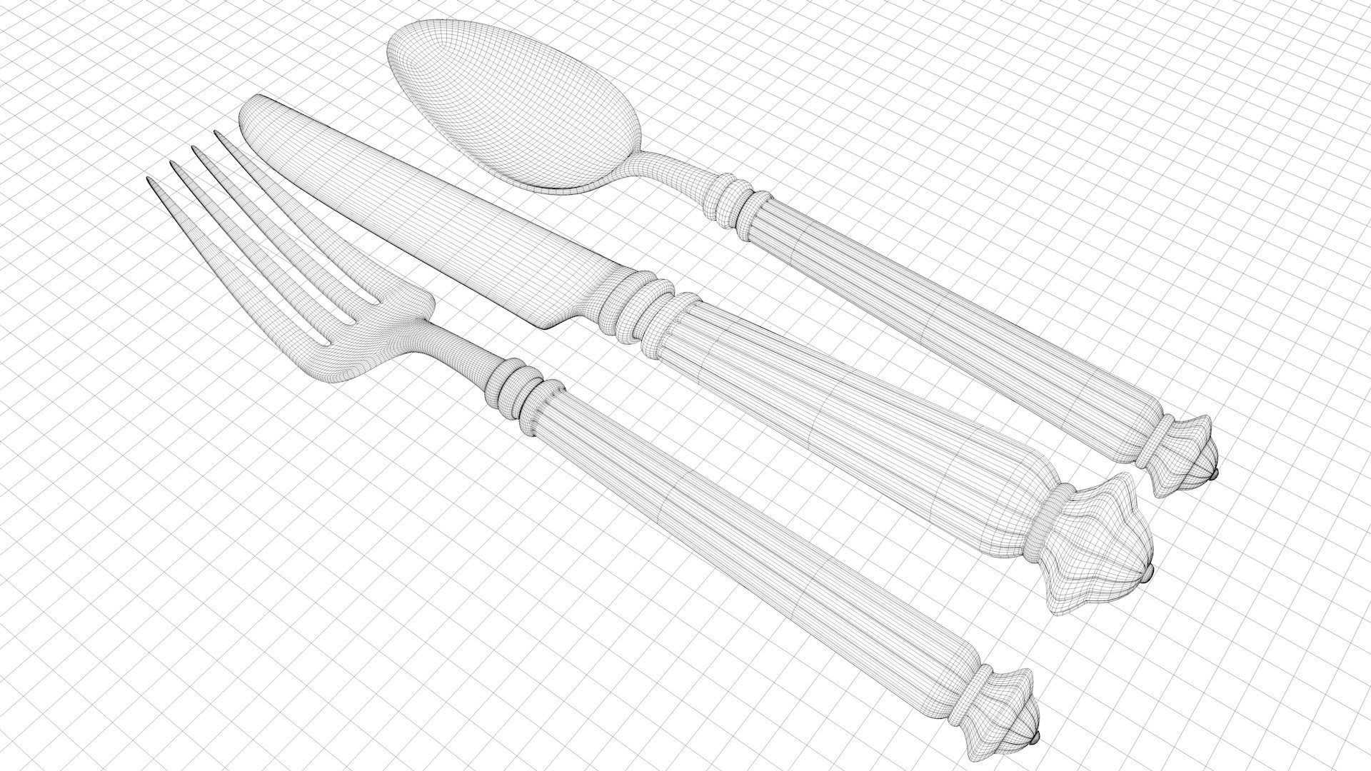 Spoon fork knife 3D model_6