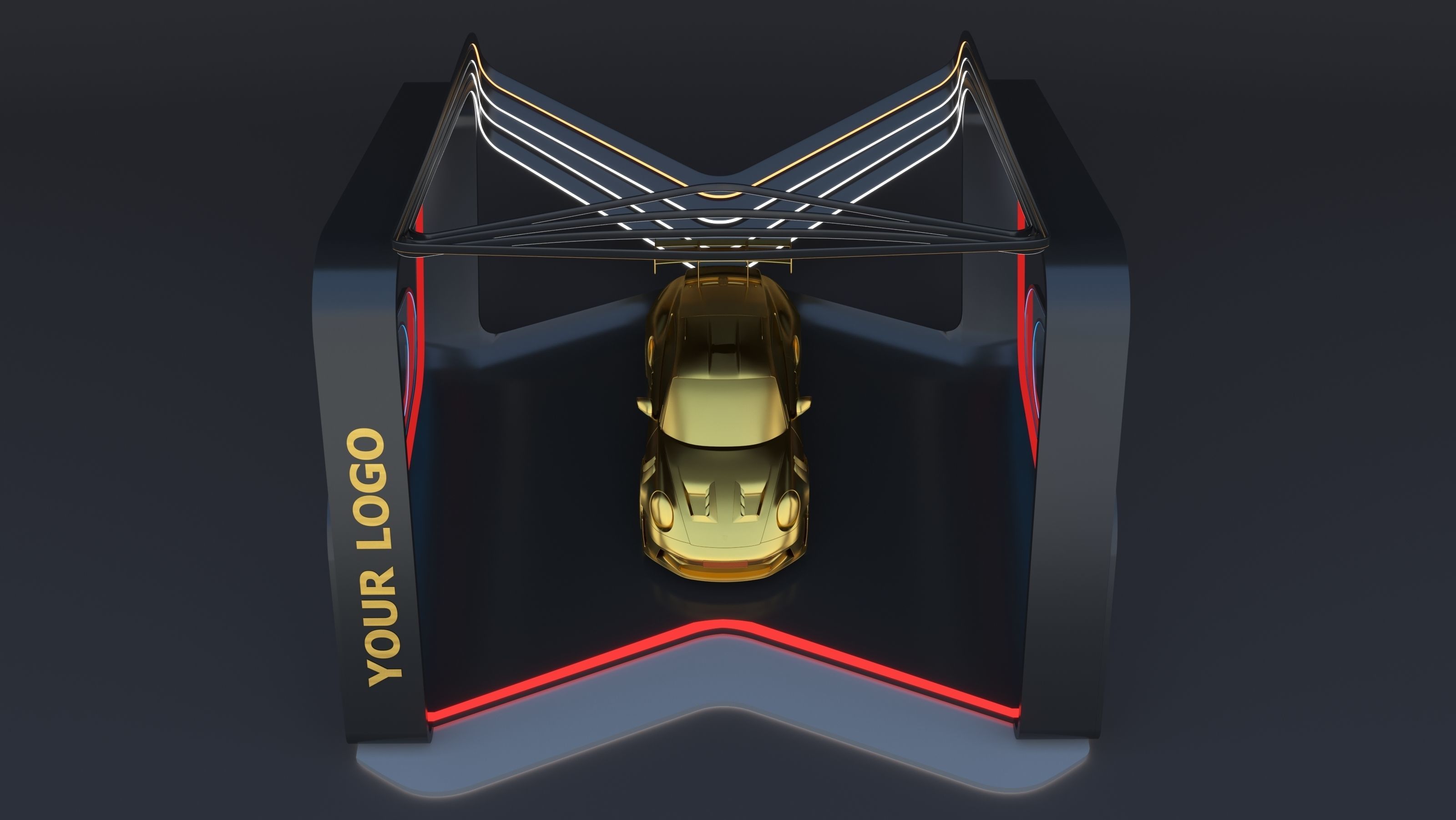 Car Exhibition Stand Design 3d model low-poly Low-poly 3D model_4