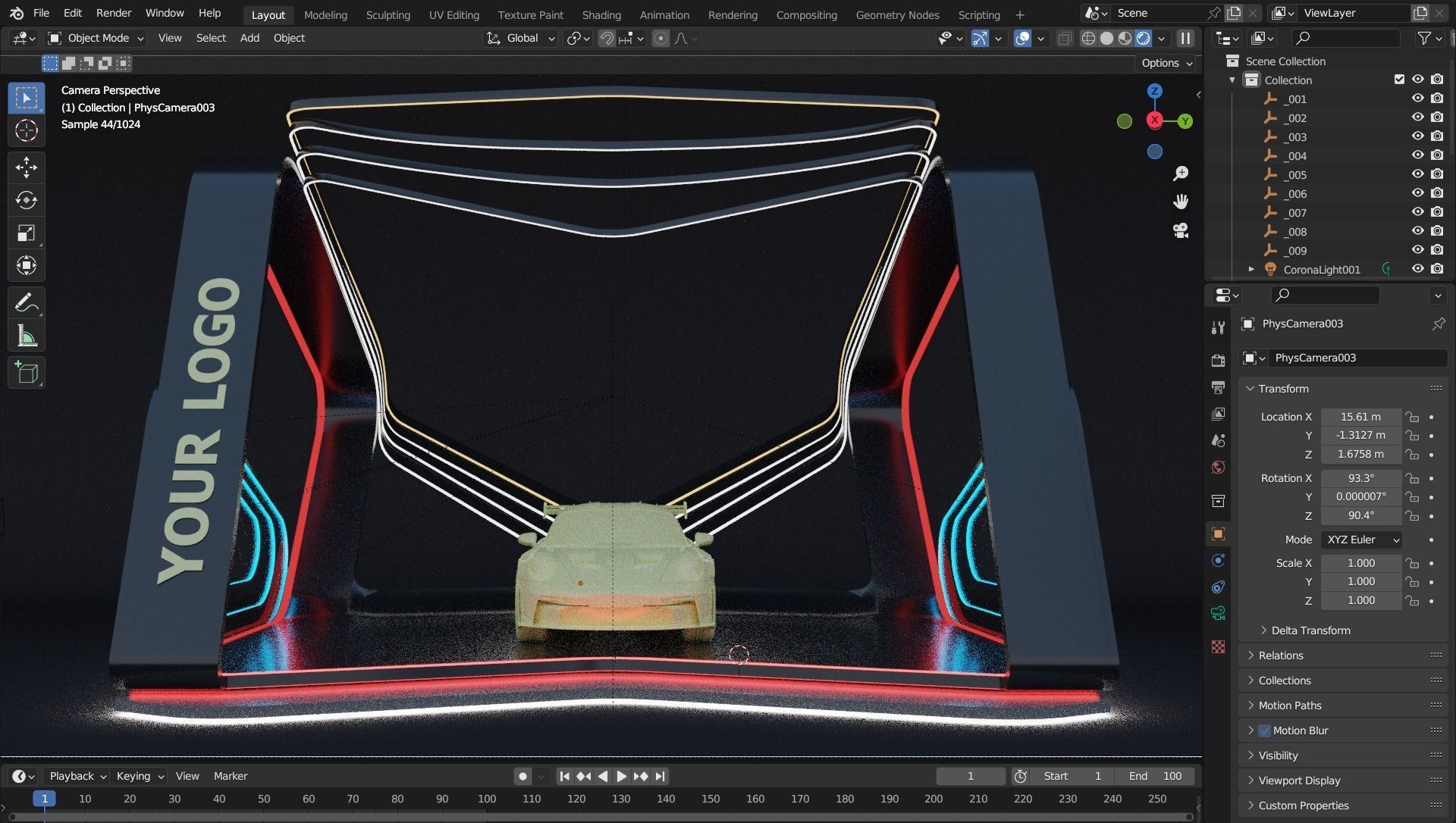 Car Exhibition Stand Design 3d model low-poly Low-poly 3D model_3
