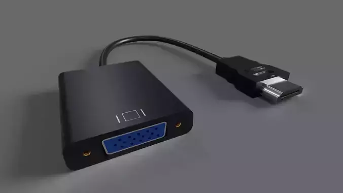 HDMI TO VGA CONVERTOR Low-poly 3D model