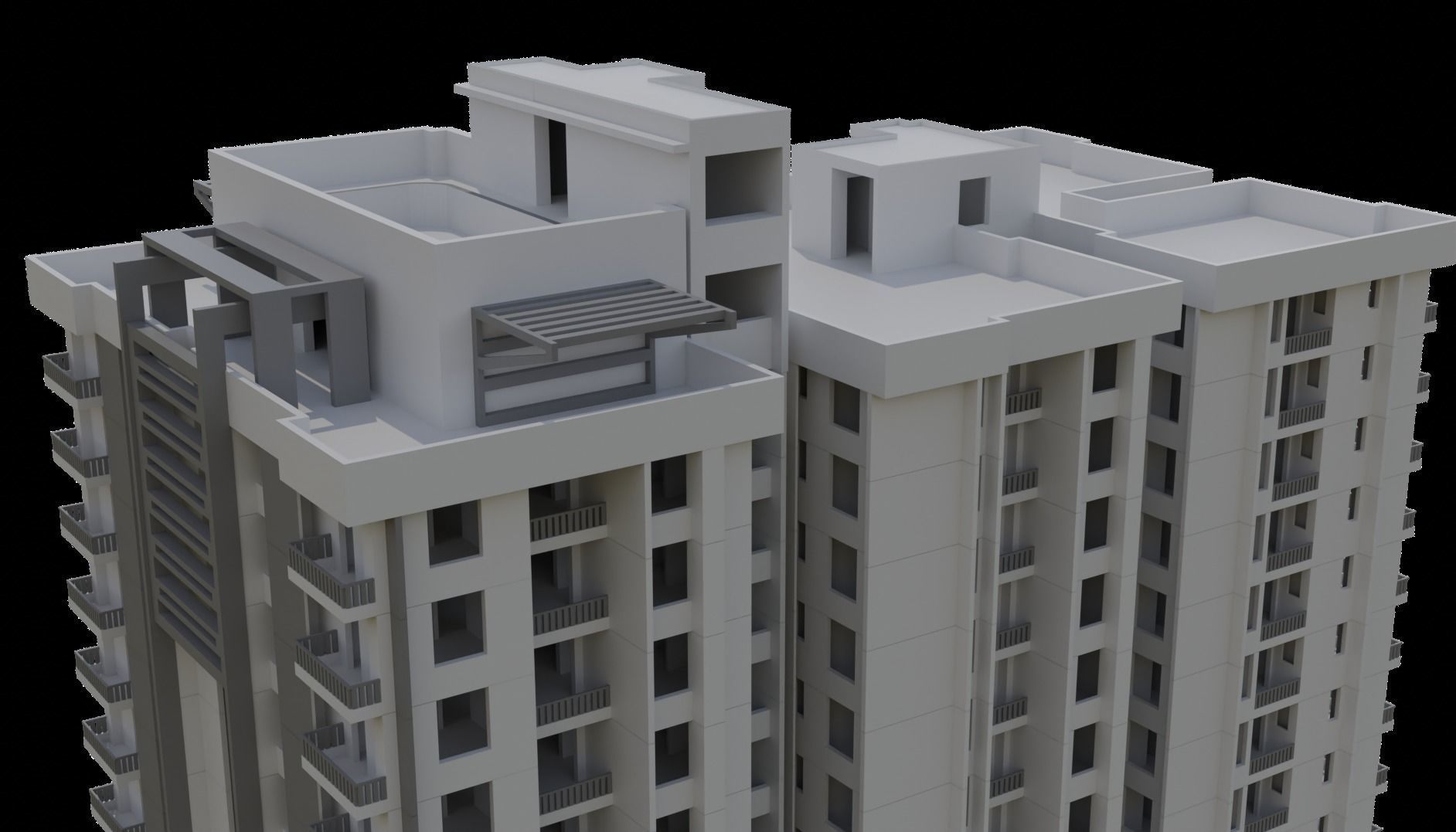 Residential Apartment Free 3D print model_2