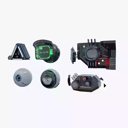 Cybernetic eyes pack Low-poly 3D model