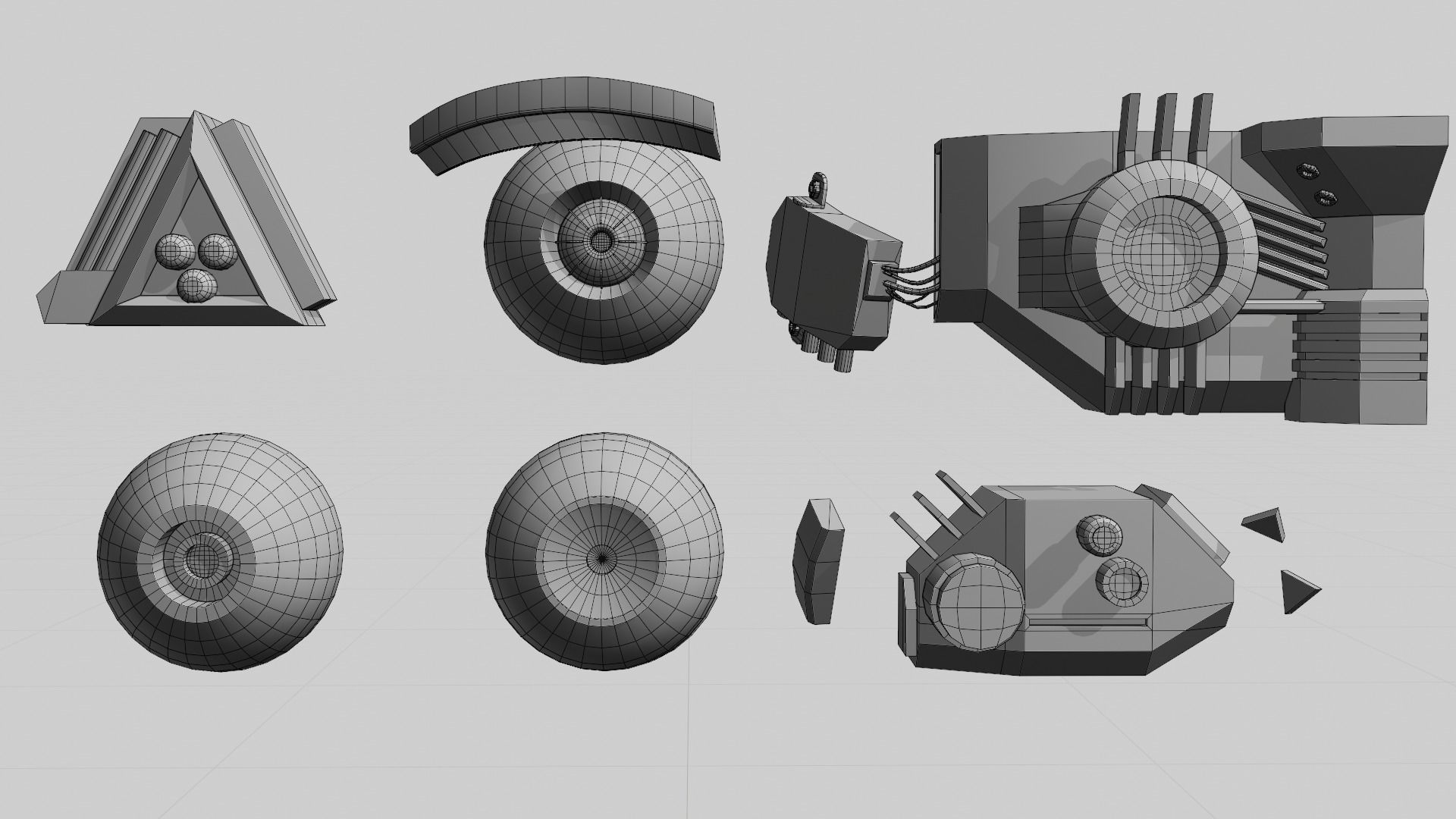 Cybernetic eyes pack Low-poly 3D model_15