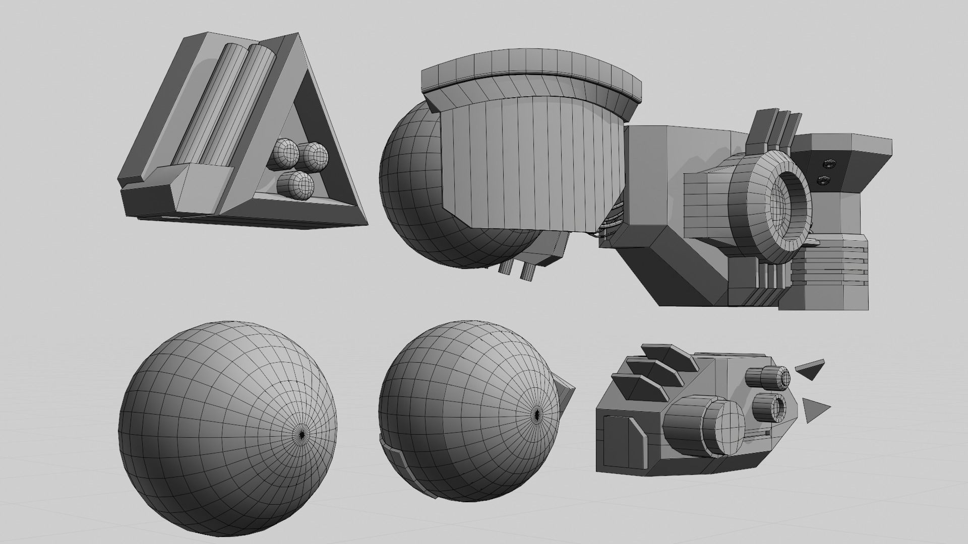 Cybernetic eyes pack Low-poly 3D model_14