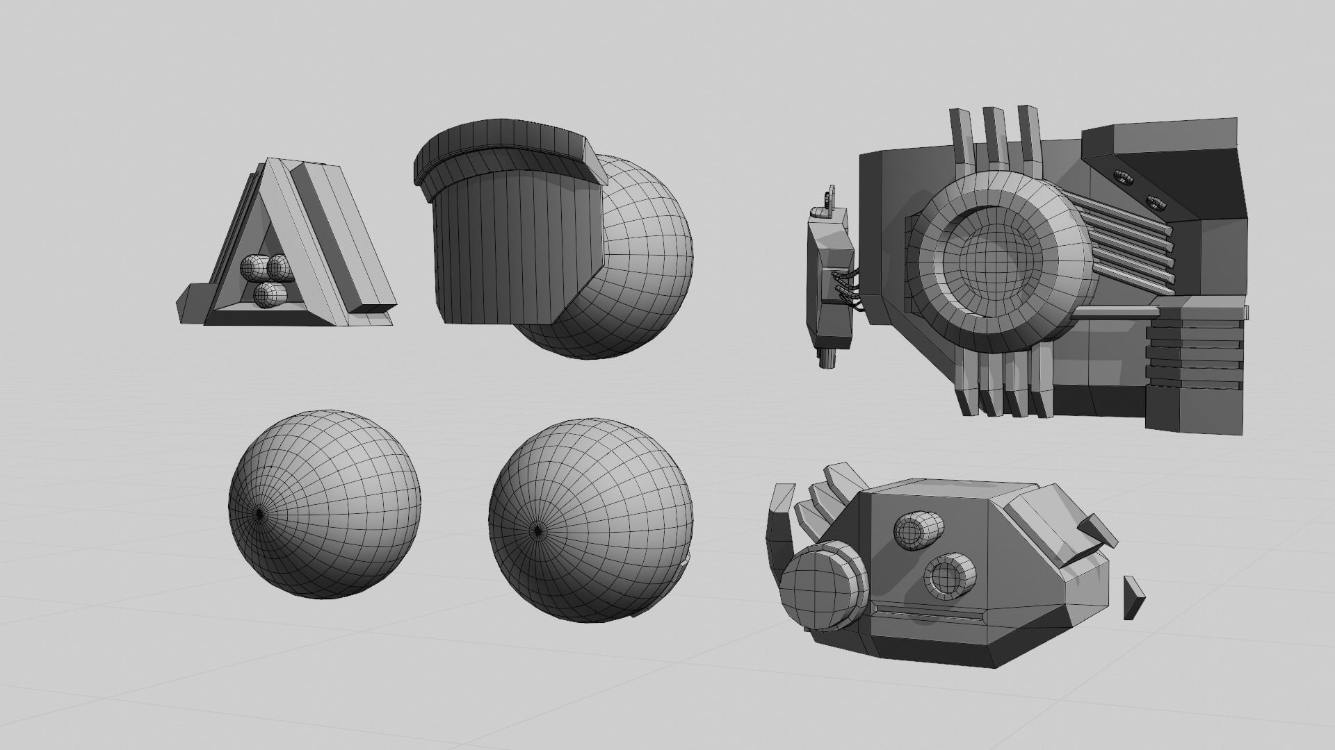 Cybernetic eyes pack Low-poly 3D model_13