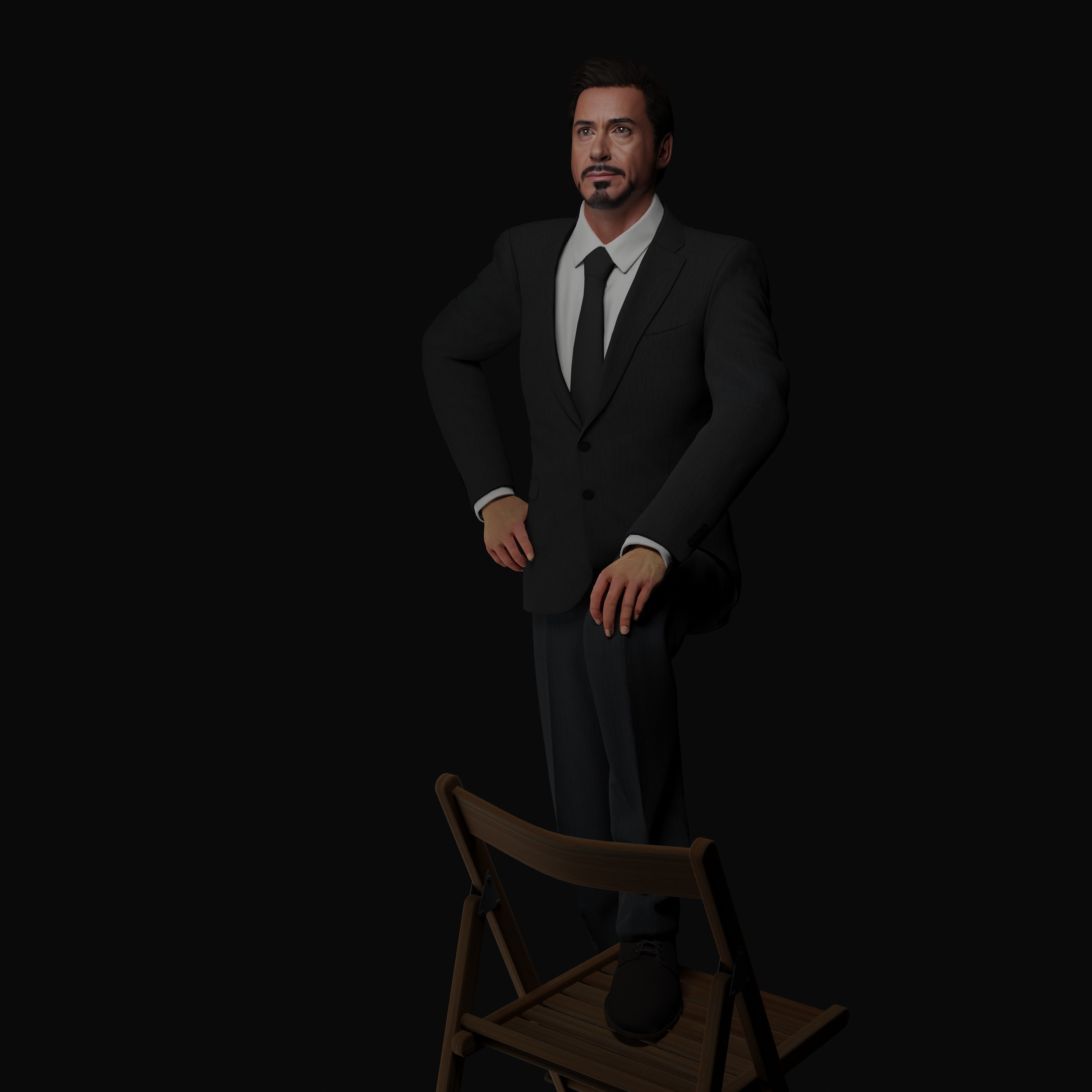 Robert Downey Jr - Iron Man Realistic Portrait 3D model 3D model_15
