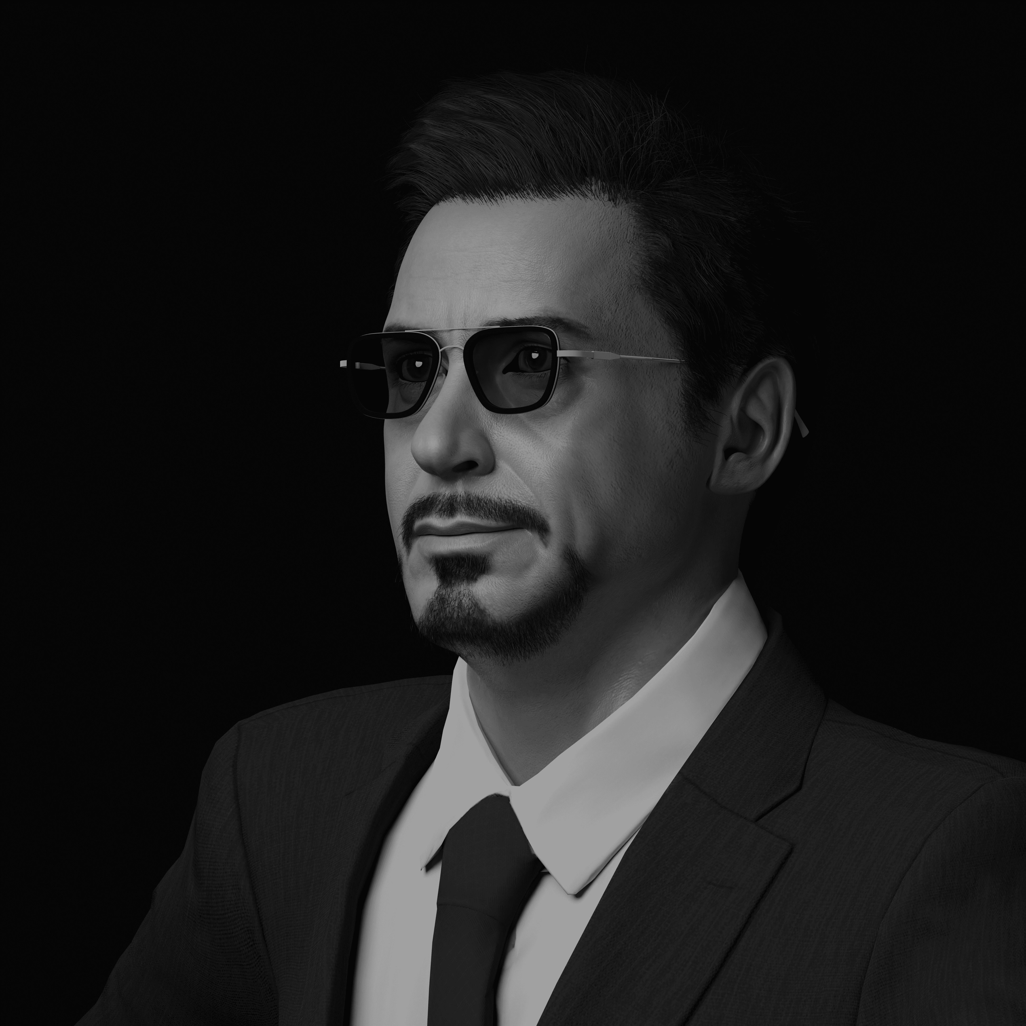 Robert Downey Jr - Iron Man Realistic Portrait 3D model 3D model_17