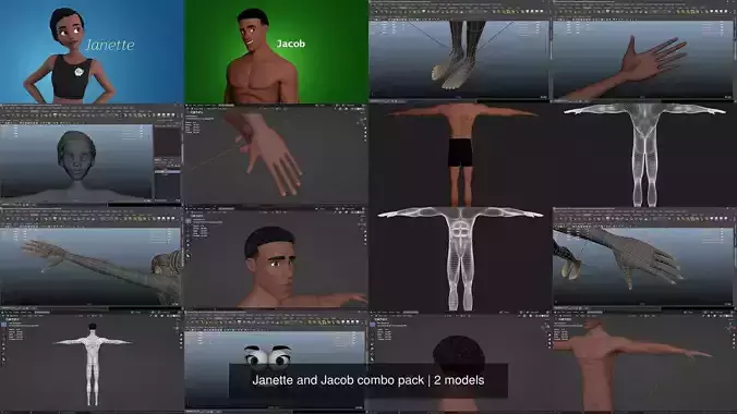 Janette and Jacob combo pack 3D Model Collection