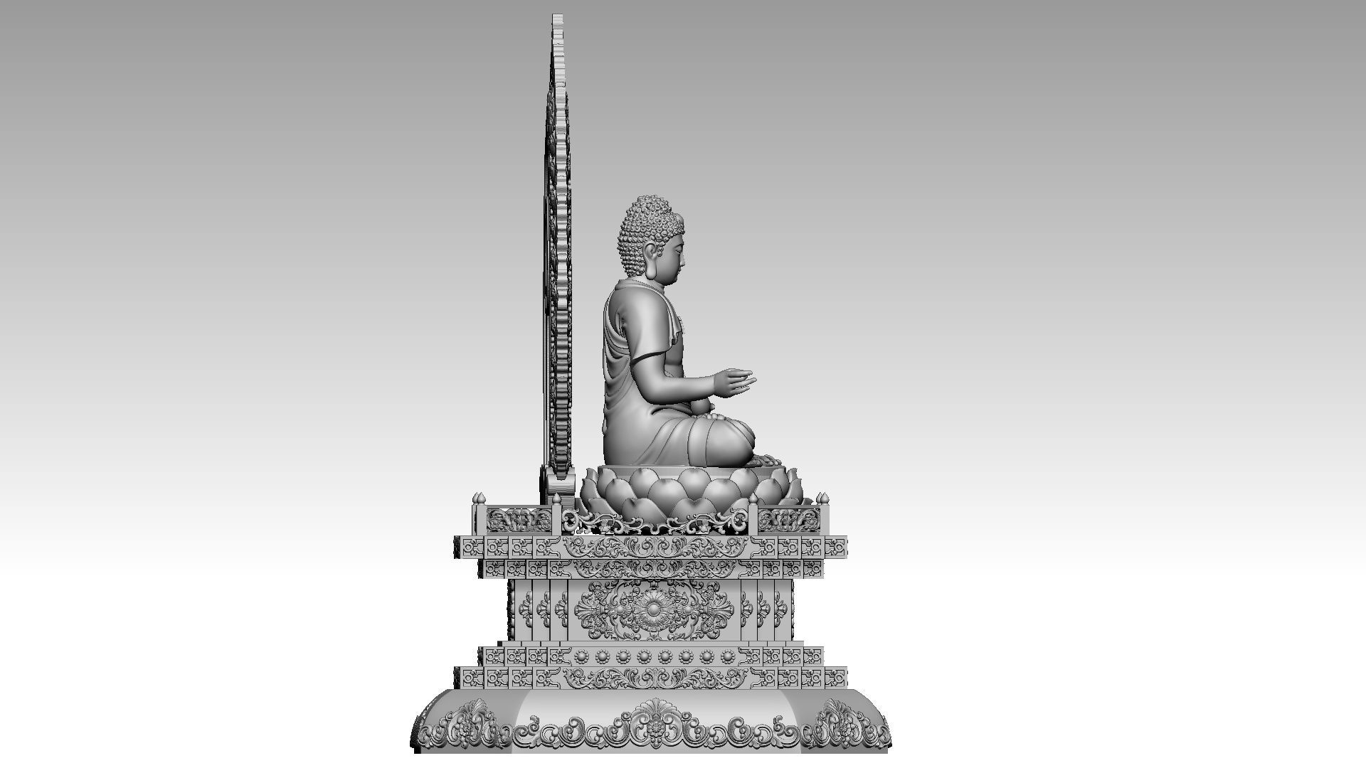 Amitabha Buddha  14 3D print model_4