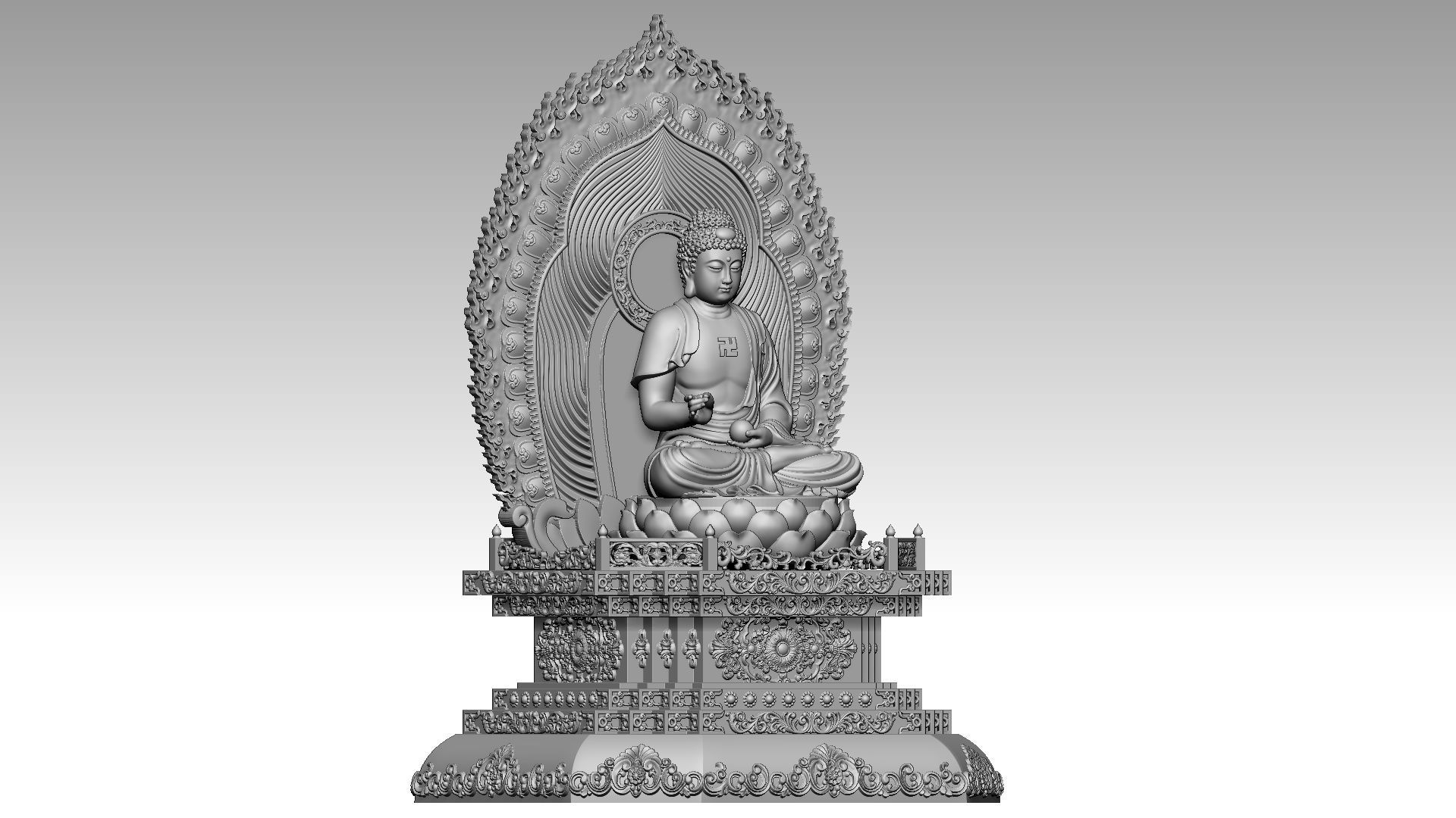 Amitabha Buddha  14 3D print model_3