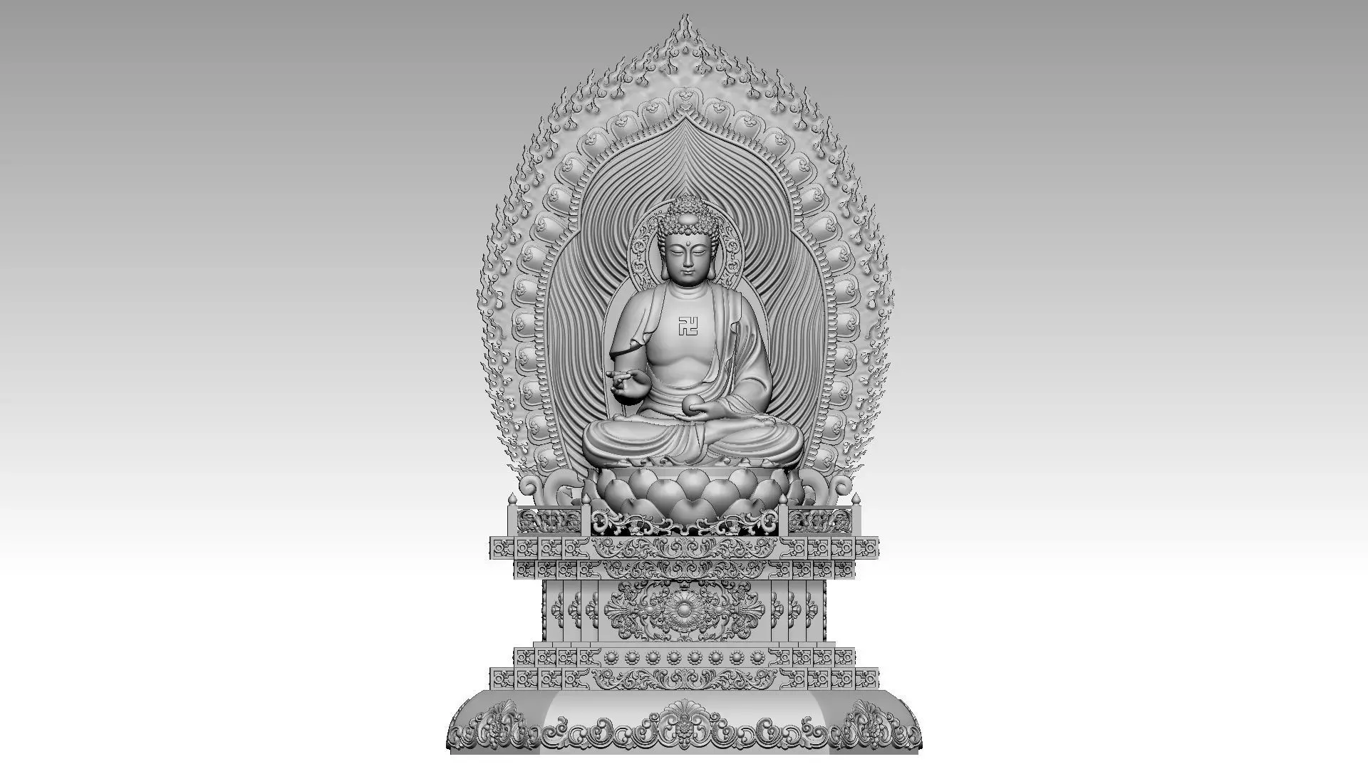 Amitabha Buddha  14 3D print model_0