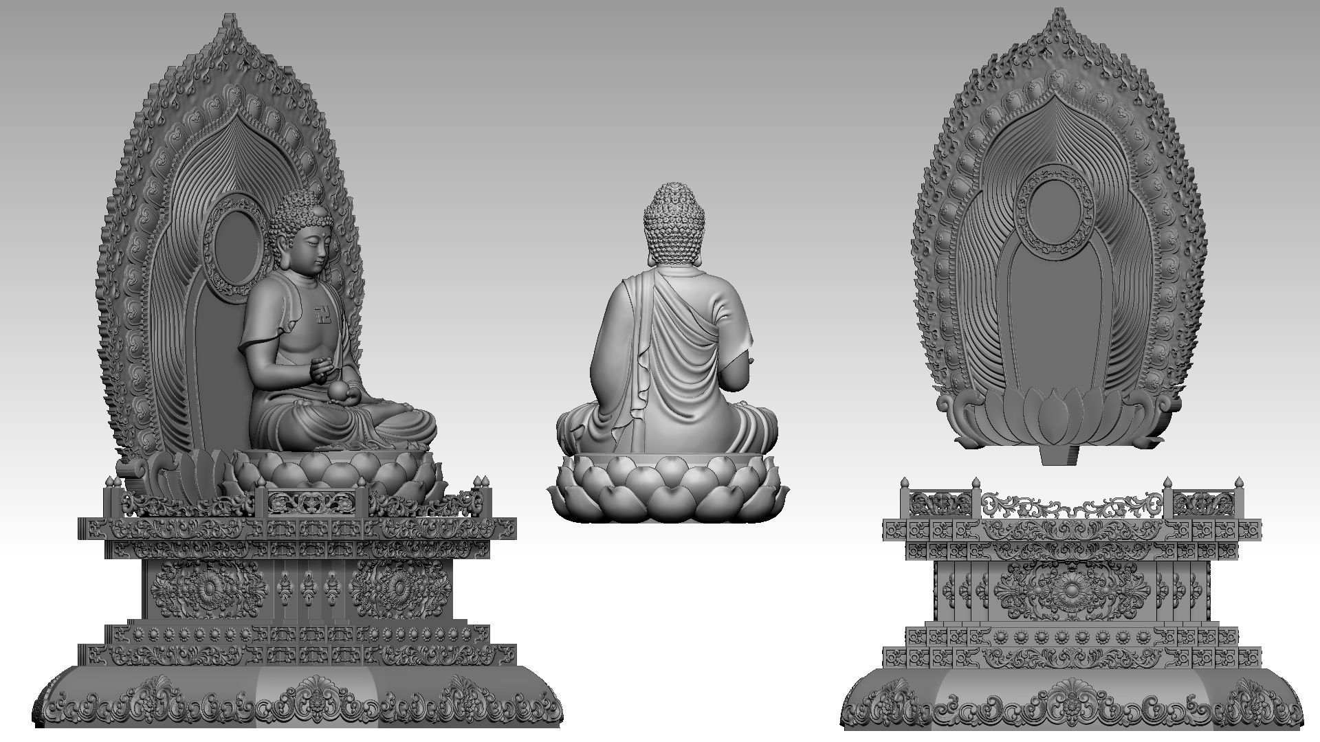 Amitabha Buddha  14 3D print model_7
