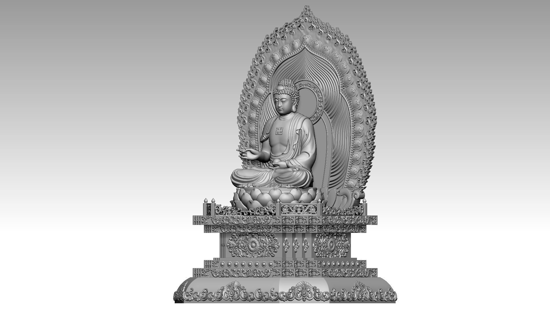 Amitabha Buddha  14 3D print model_1