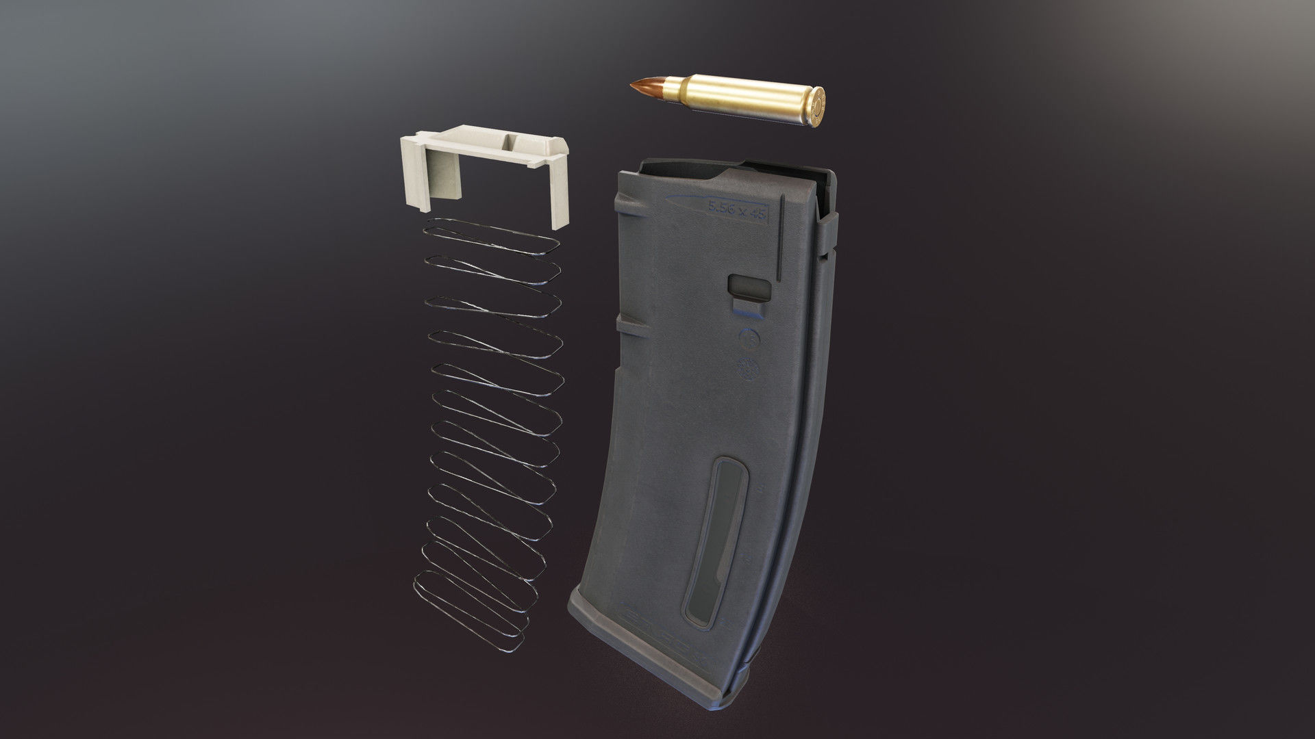 EMAG 30 Polymer Magazine Low-poly 3D model_2
