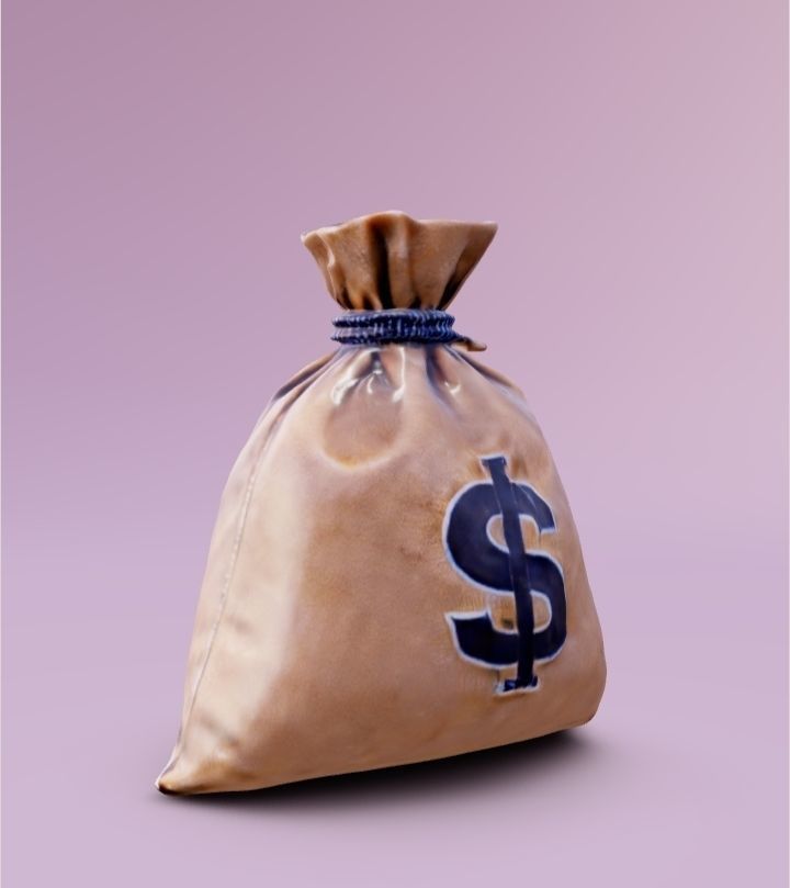 3D Bag Money 3D model_1