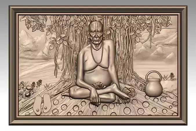 Swami-Samarth- Wall Panel Bass-Relief CNC