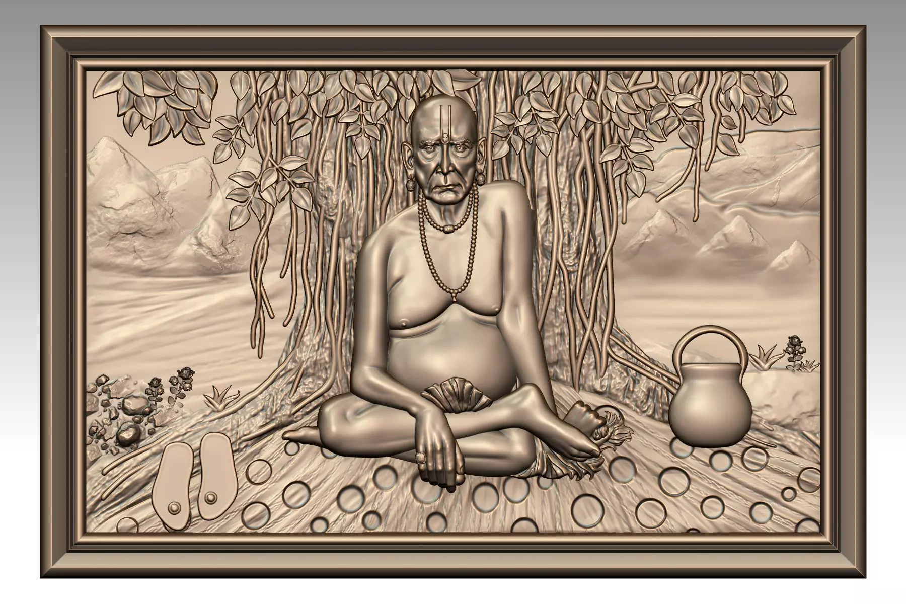 Swami-Samarth- Wall Panel Bass-Relief CNC 3D model_0