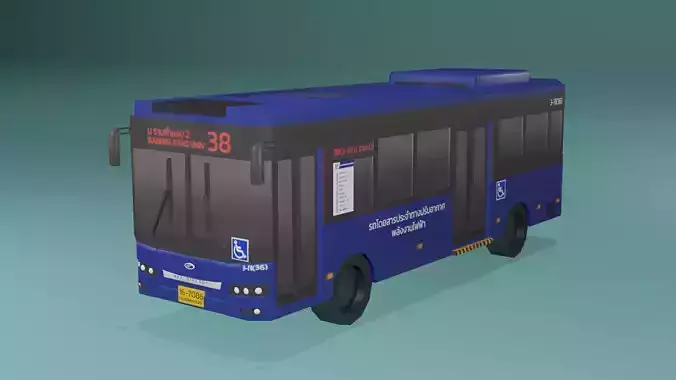 NEX-MINEBUS Blue Thai bus Low poly Low-poly 3D model